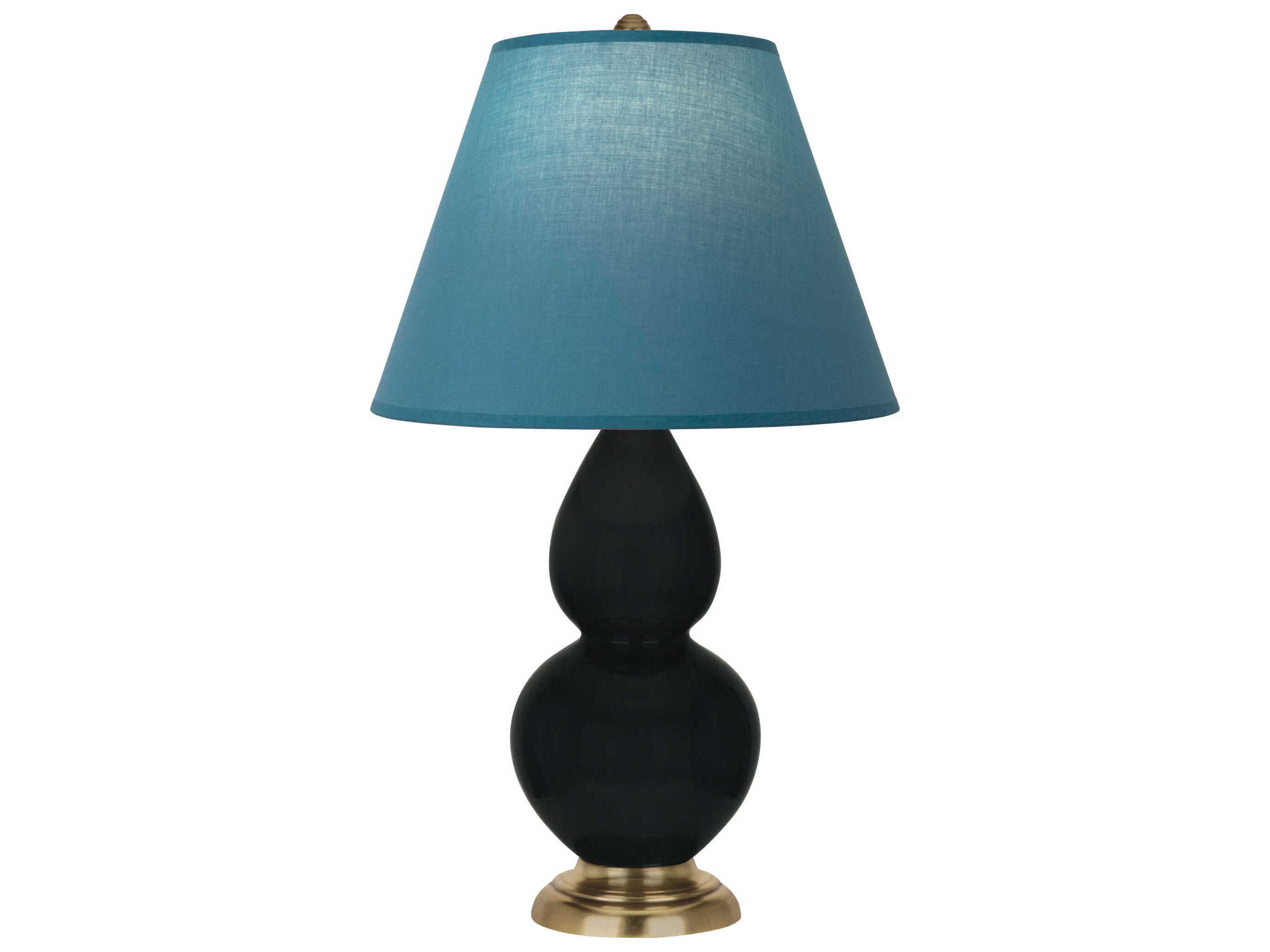 Robert Abbey Small Double Gourd Obsidian Glazed Black Table Lamp
