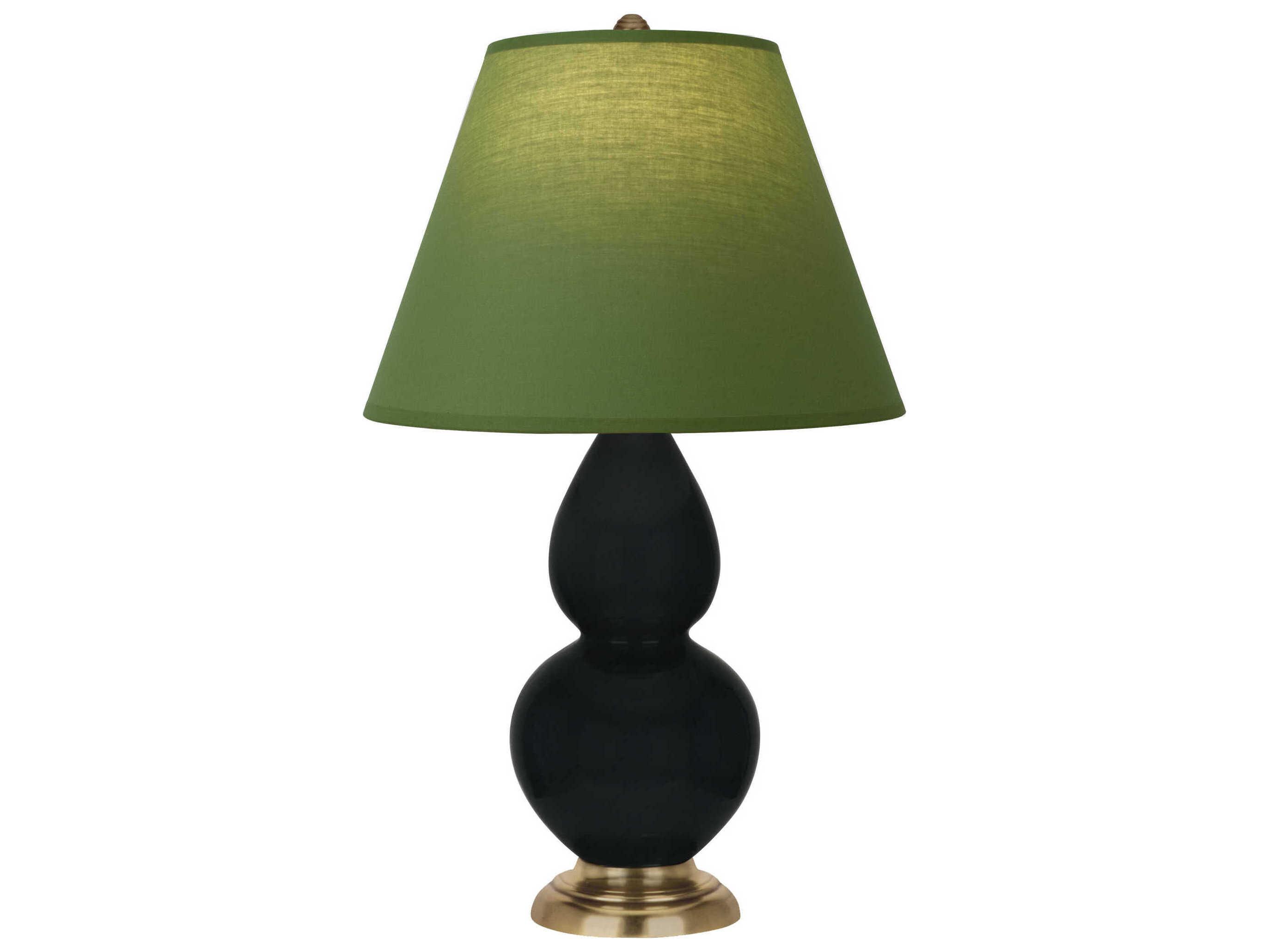 Robert Abbey Small Double Gourd Obsidian Glazed Black Table Lamp