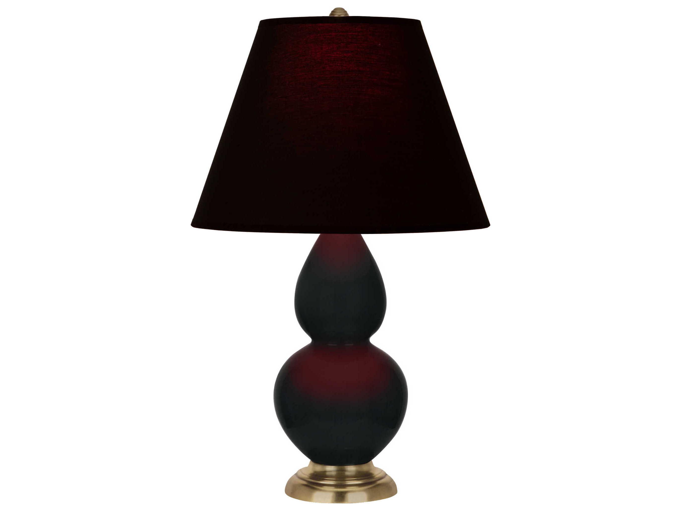 Robert Abbey Small Double Gourd Obsidian Glazed Black Table Lamp