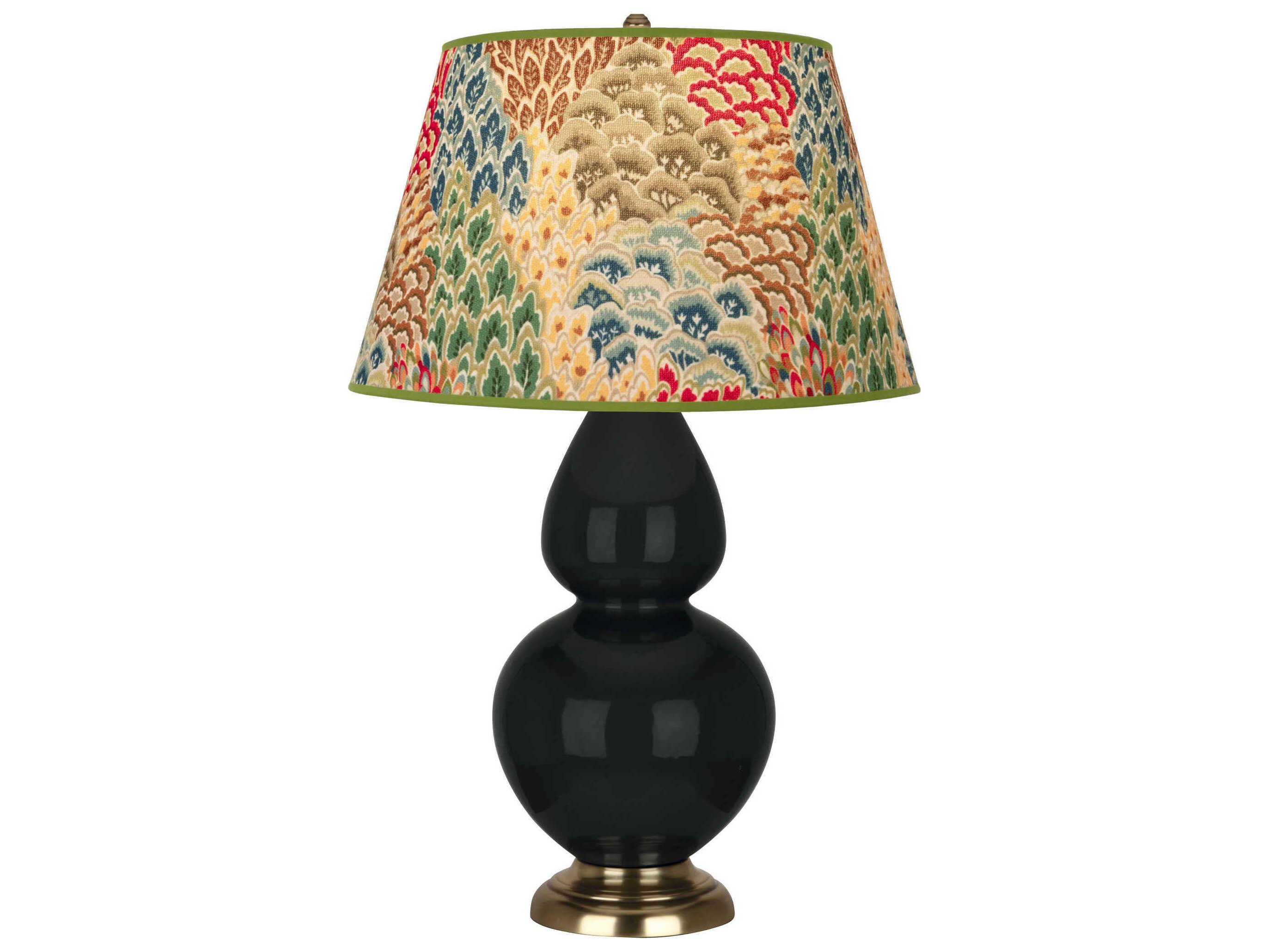 Robert Abbey Double Gourd Obsidian Glazed Black Buffet Lamp