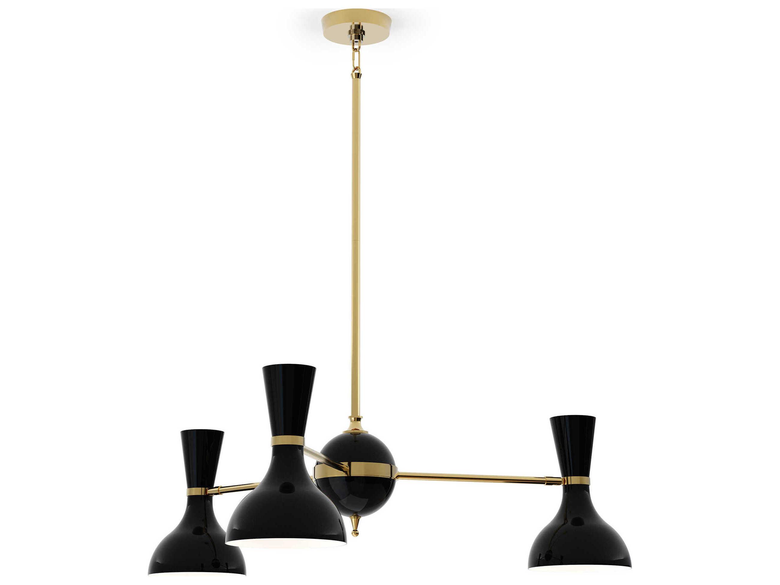 Robert Abbey Clare 3-Light Obsidian Black Chandelier