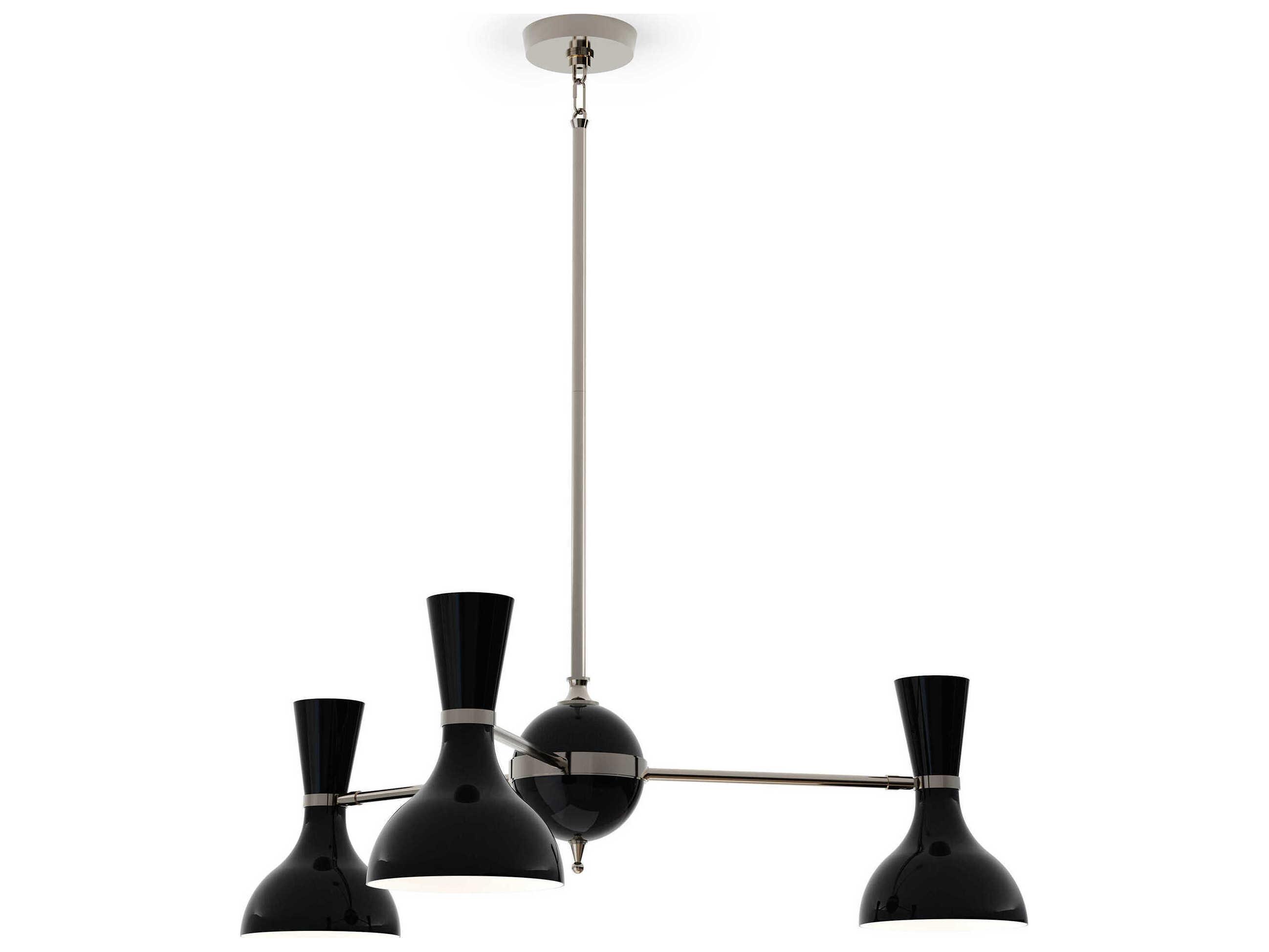 Robert Abbey Clare 3-Light Obsidian Black Chandelier