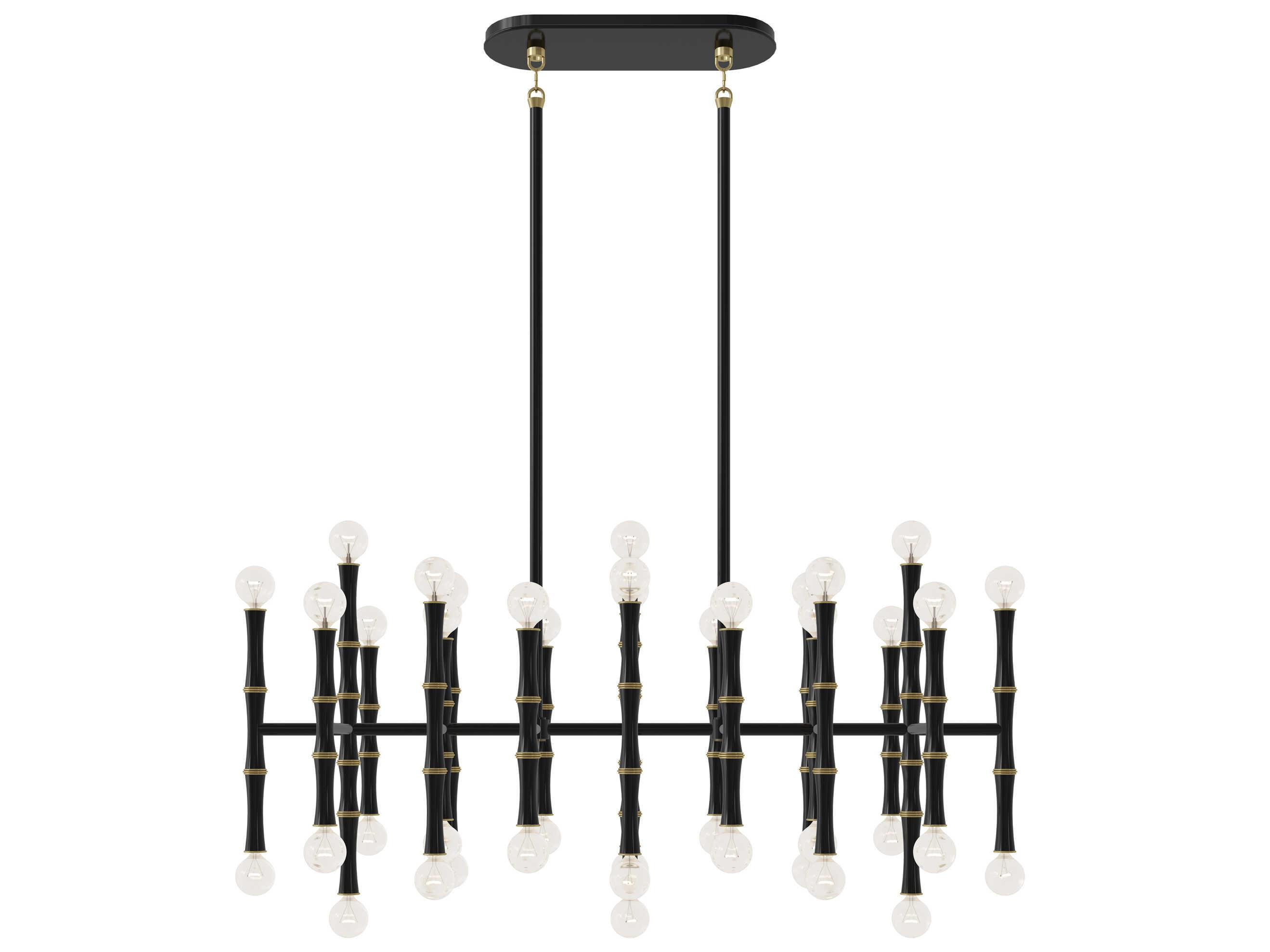 Robert Abbey Kane 42-Light Obsidian Black Island Pendant