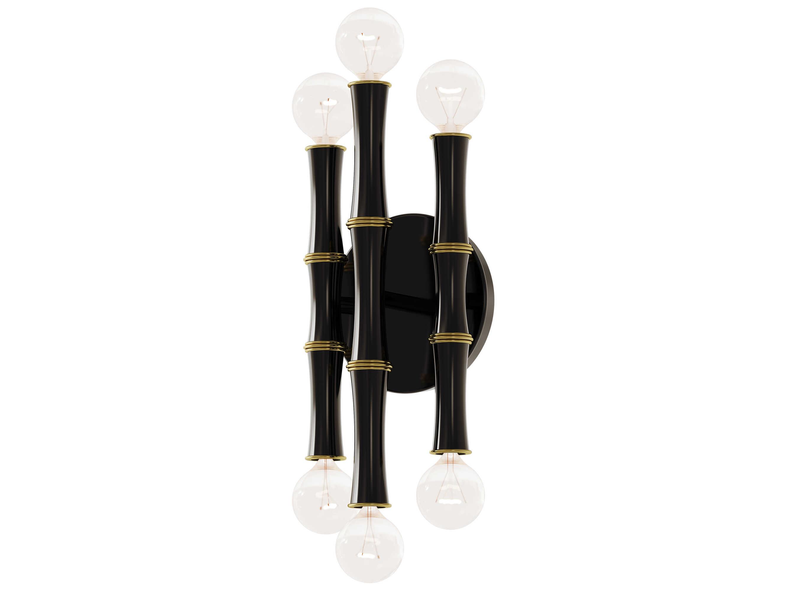 Robert Abbey Kane 6-Light Obsidian Black Wall Sconce