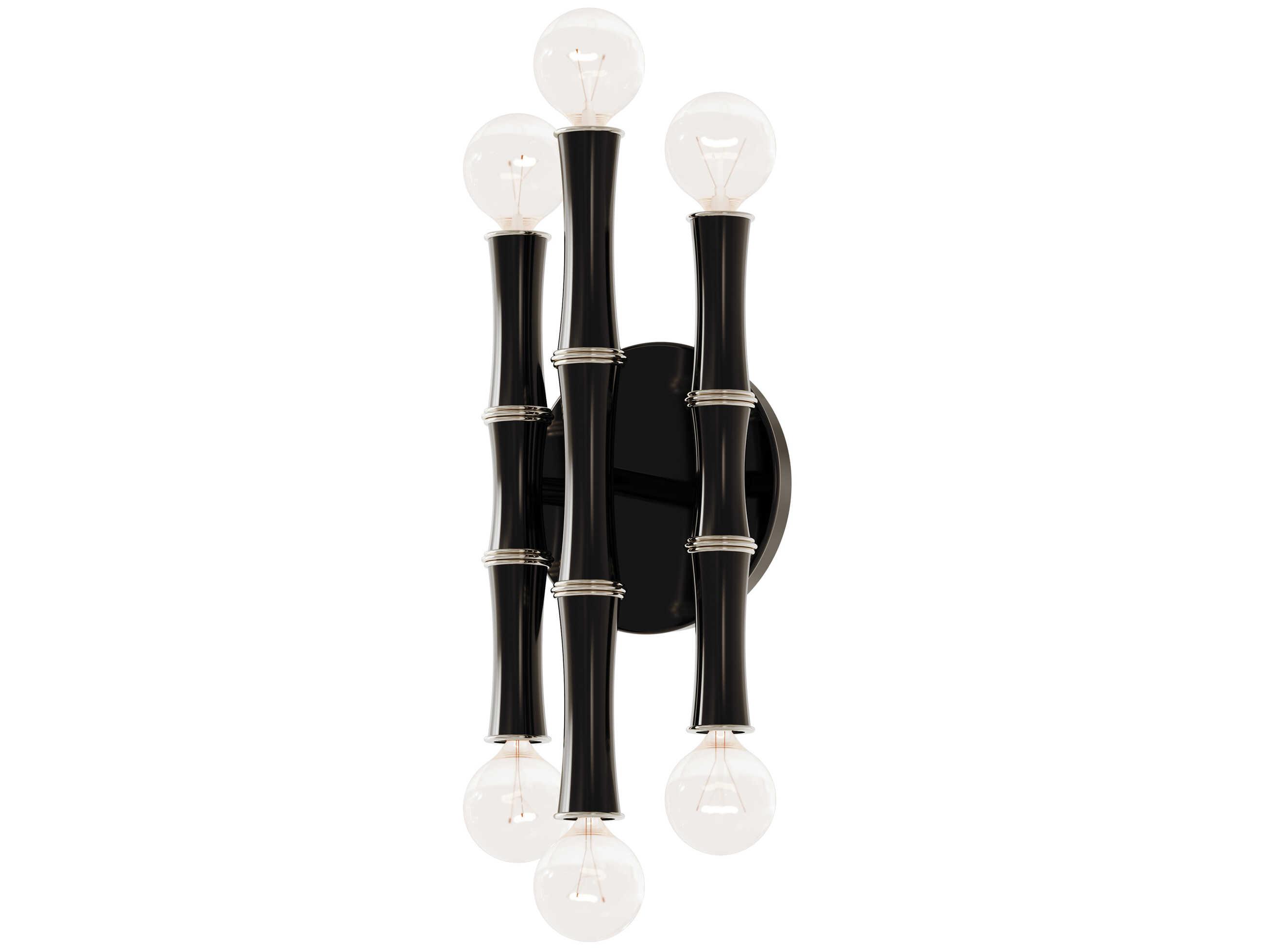 Robert Abbey Kane 6-Light Obsidian Black Wall Sconce