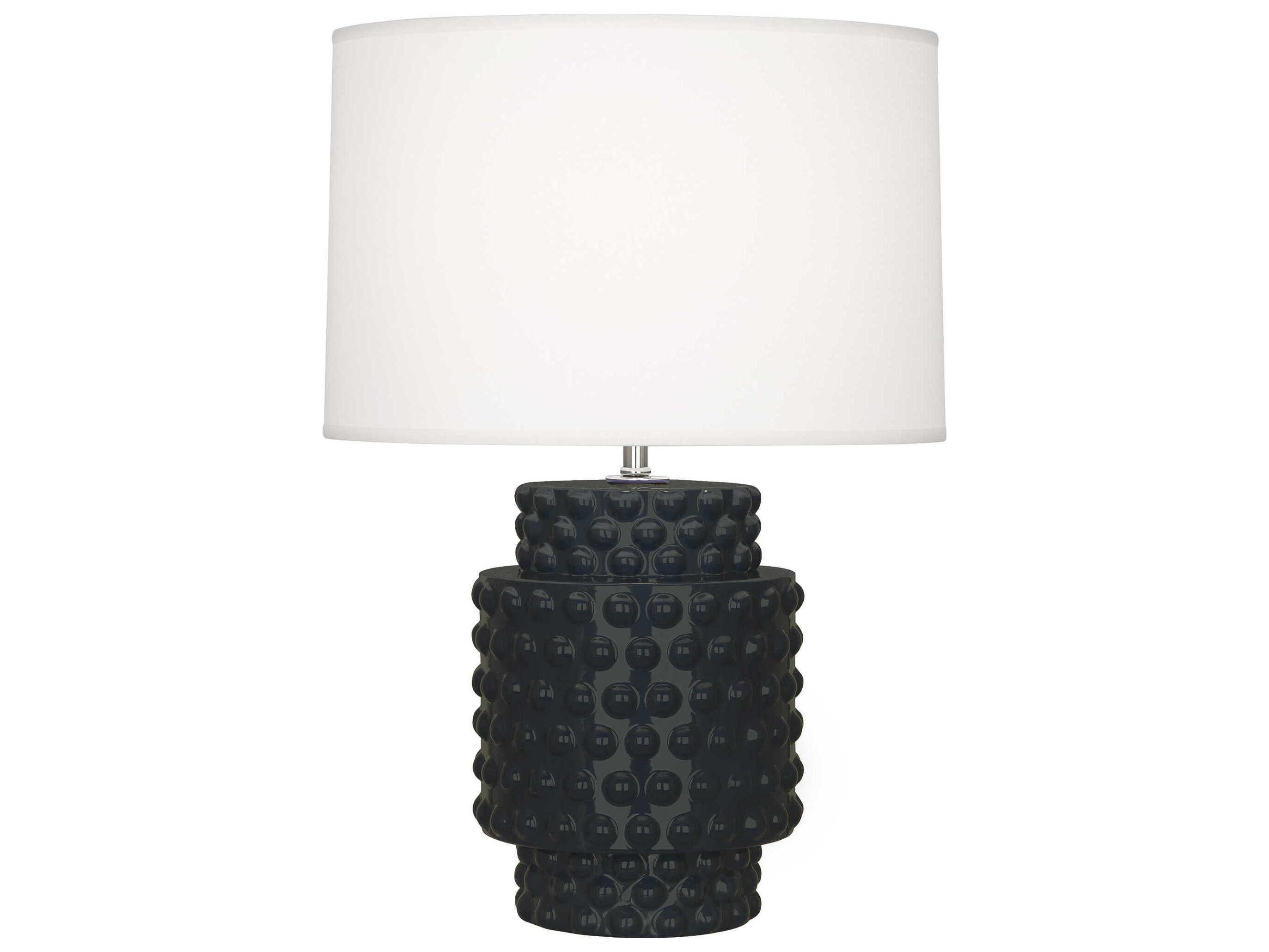Robert Abbey Dolly Obsidian Glazed Textured Black Table Lamp