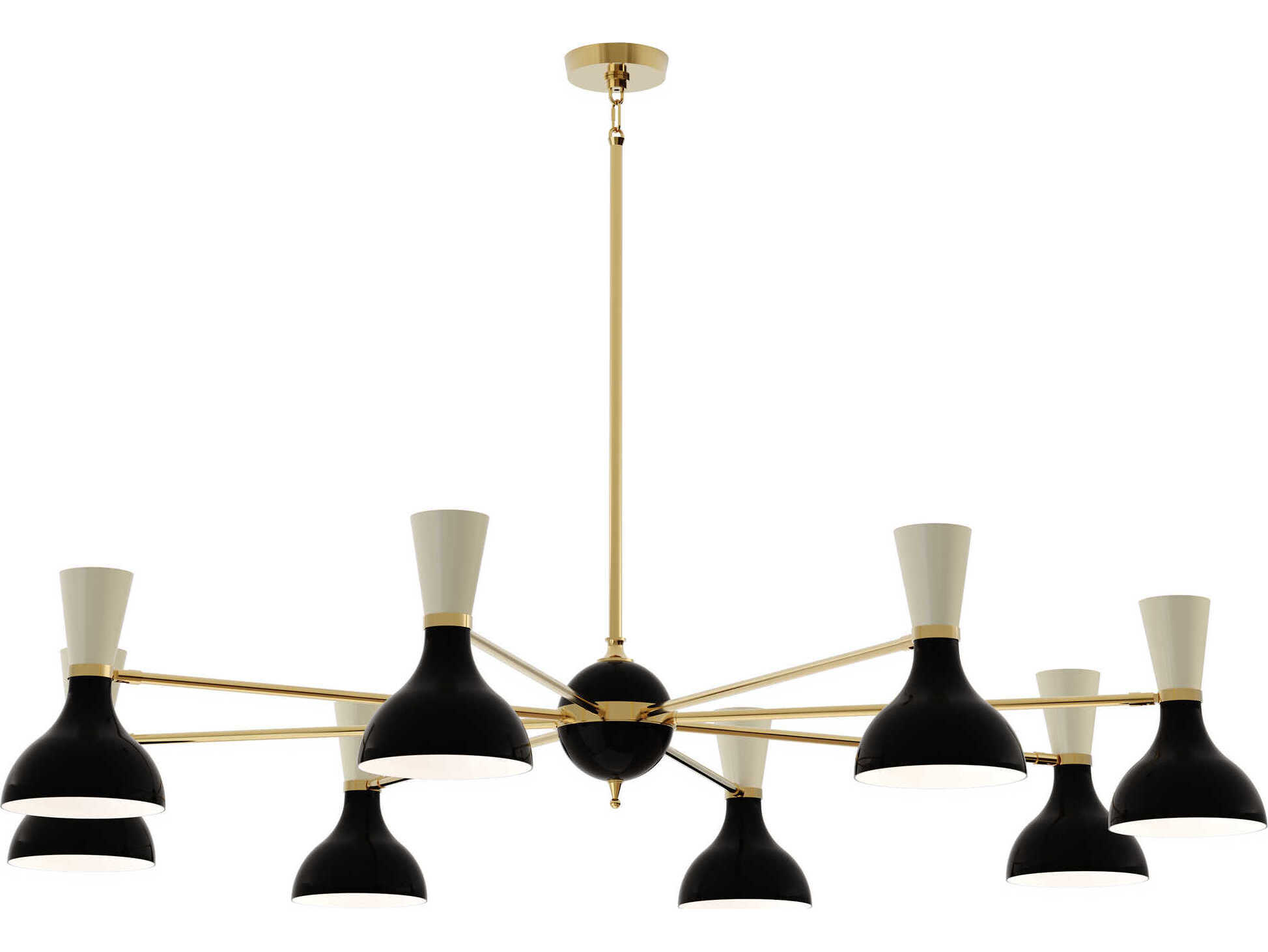 Robert Abbey Clare 8-Light Obsidian Bone Black Chandelier