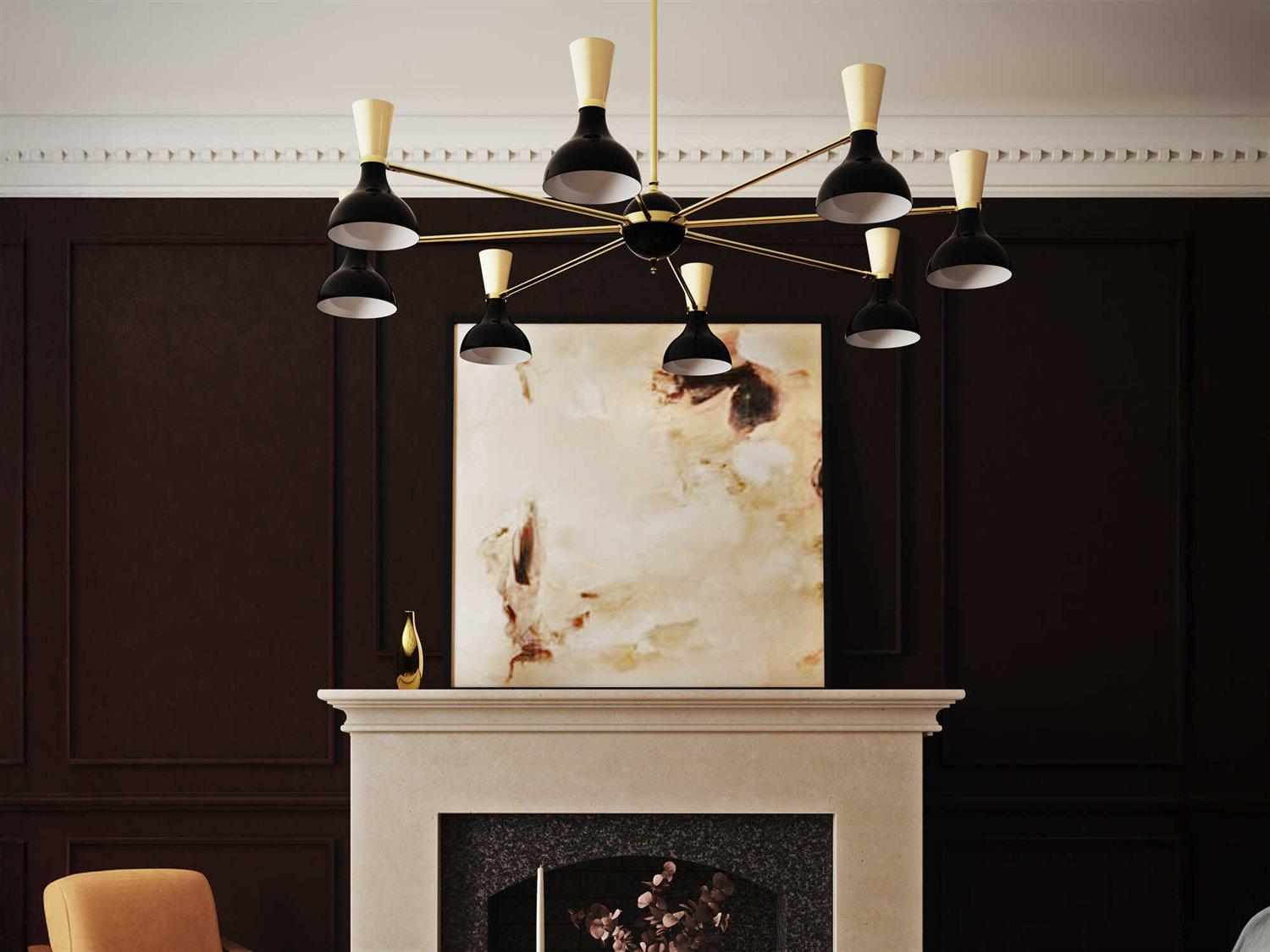 Robert Abbey Clare 8-Light Obsidian Bone Black Chandelier