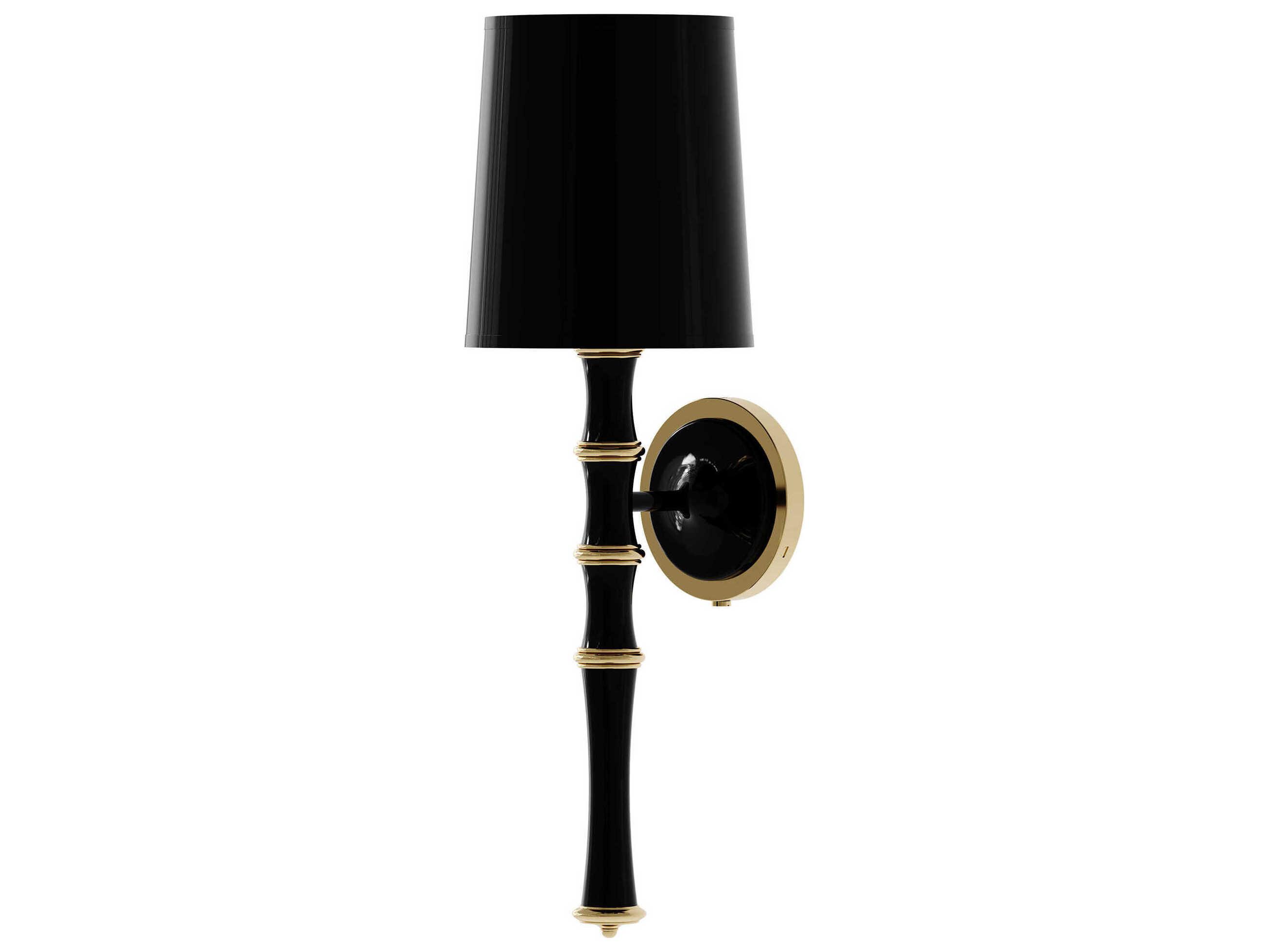 Robert Abbey Kane 1-Light Obsidian Black Wall Sconce