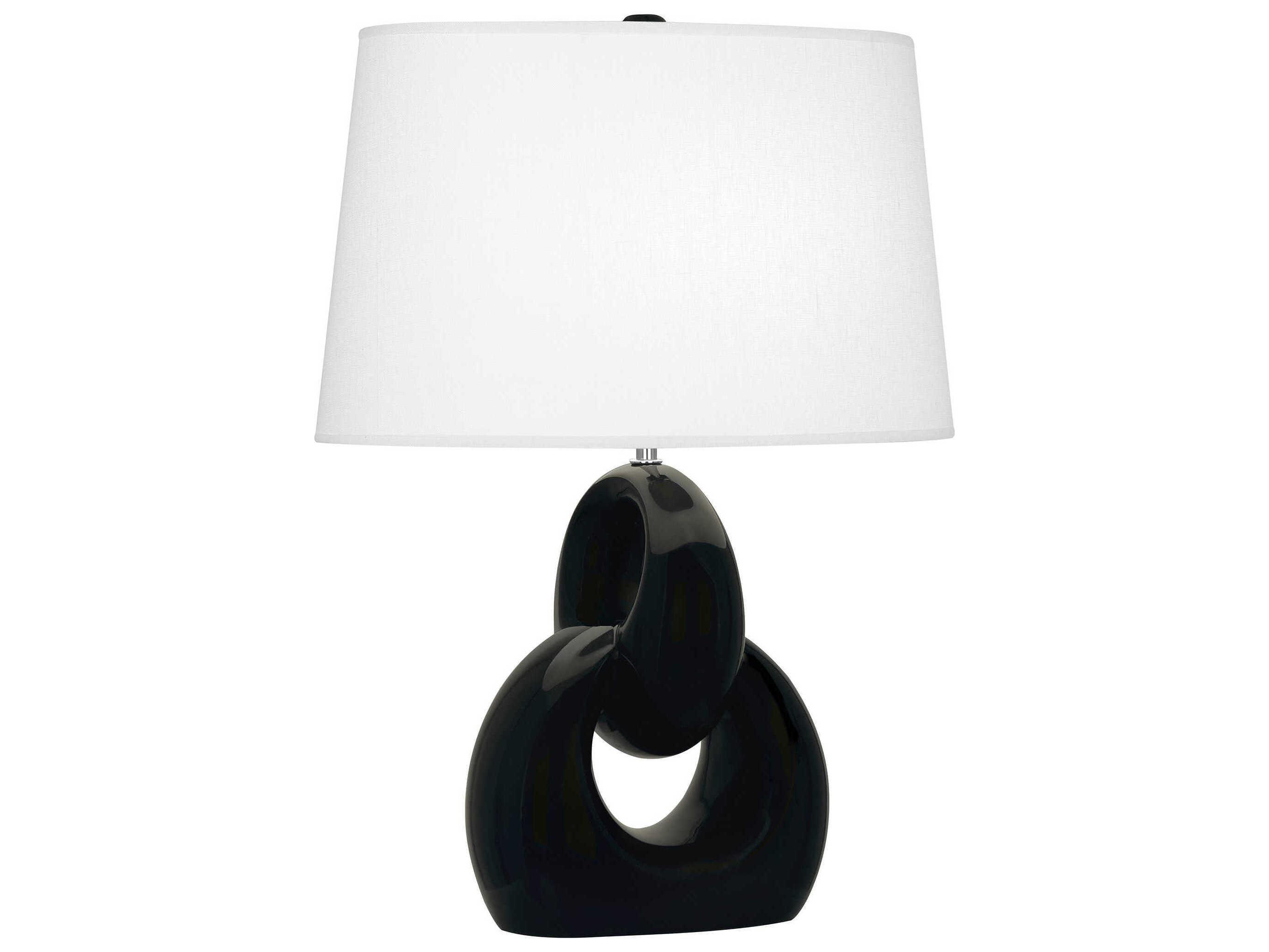 Robert Abbey Fusion Obsidian Glazed Polished Nickel Black Buffet Lamp