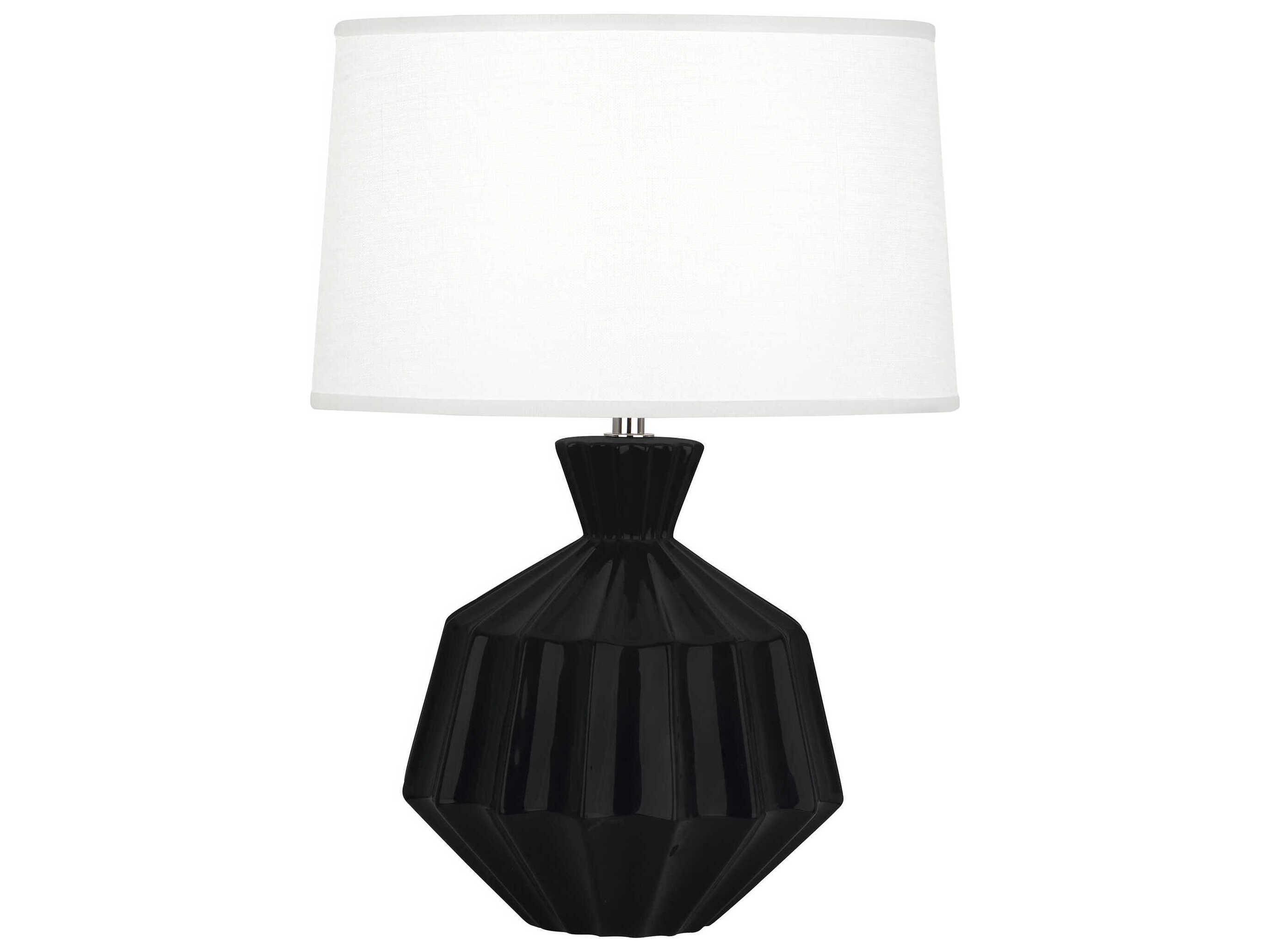 Robert Abbey Orion Obsidian Glazed Black Table Lamp
