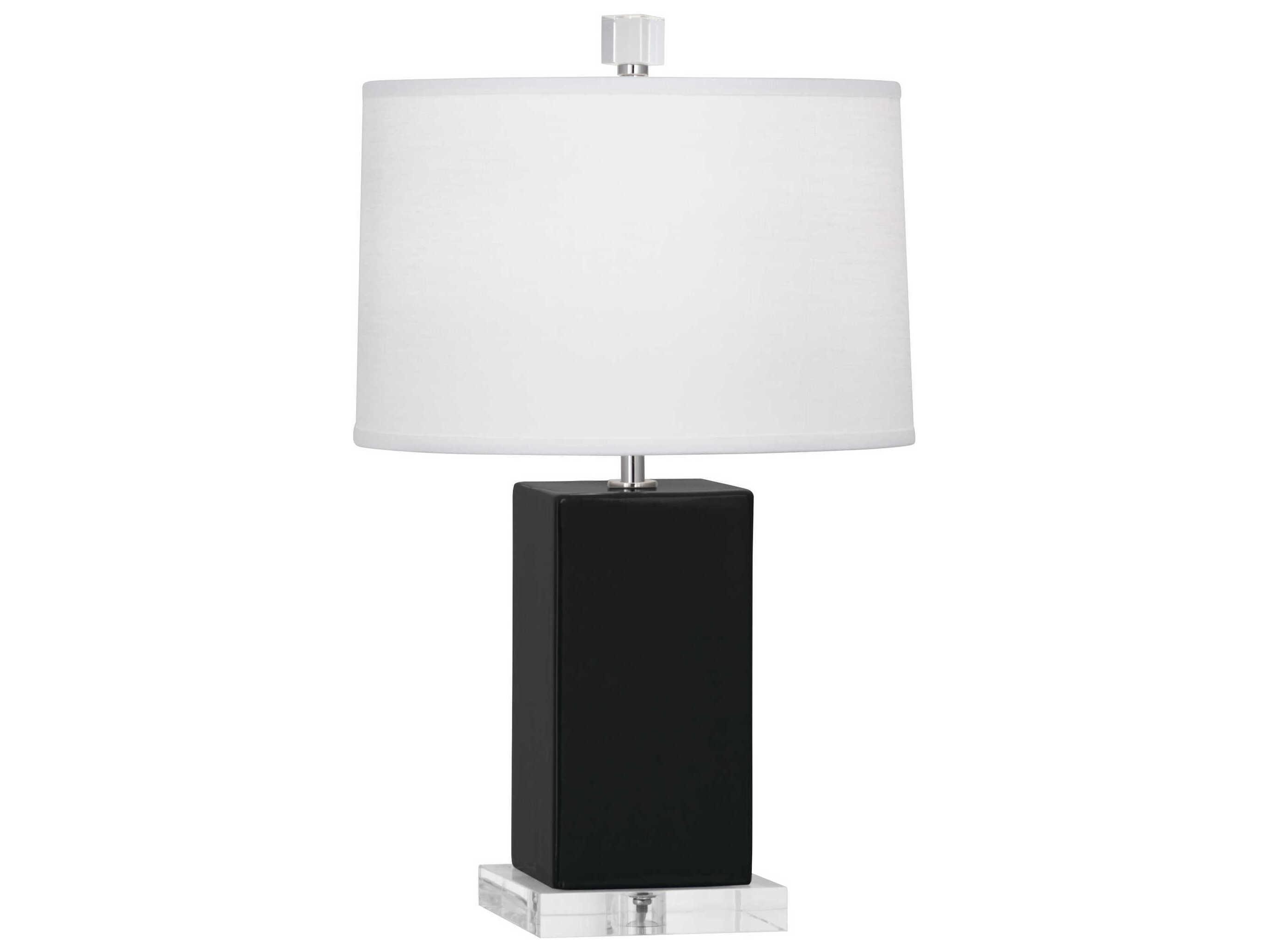 Robert Abbey Harvey Obsidian Glazed Black Table Lamp