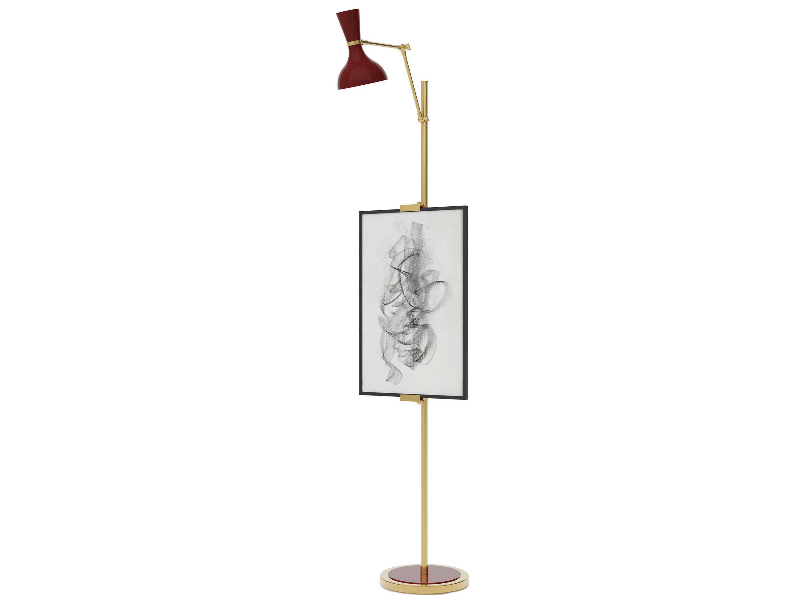 Robert Abbey Clare Oxblood Red Floor Lamp