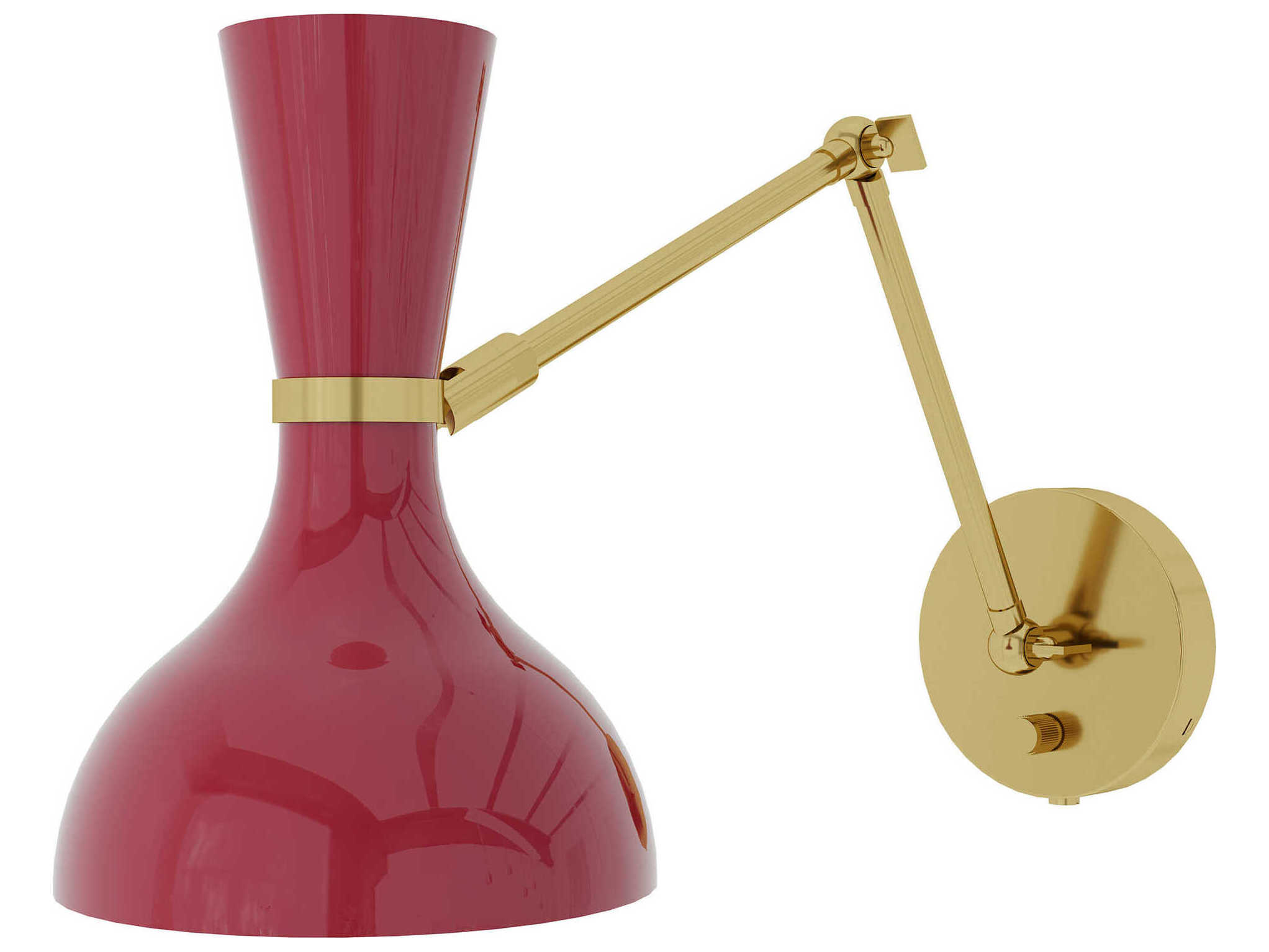 Robert Abbey Clare 1-Light Oxblood Red Swing Wall Sconce