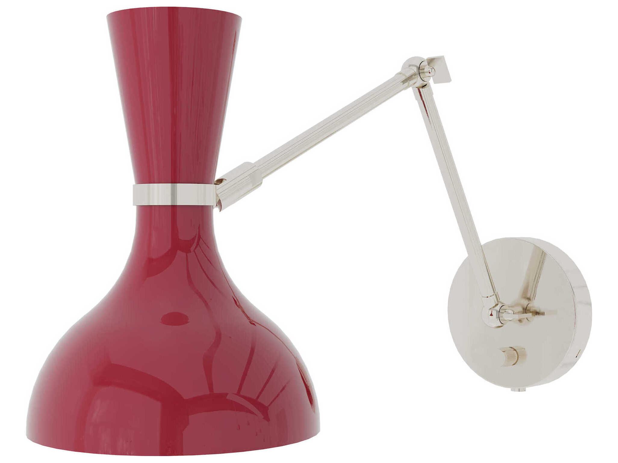 Robert Abbey Clare 1-Light Oxblood Red Swing Wall Sconce