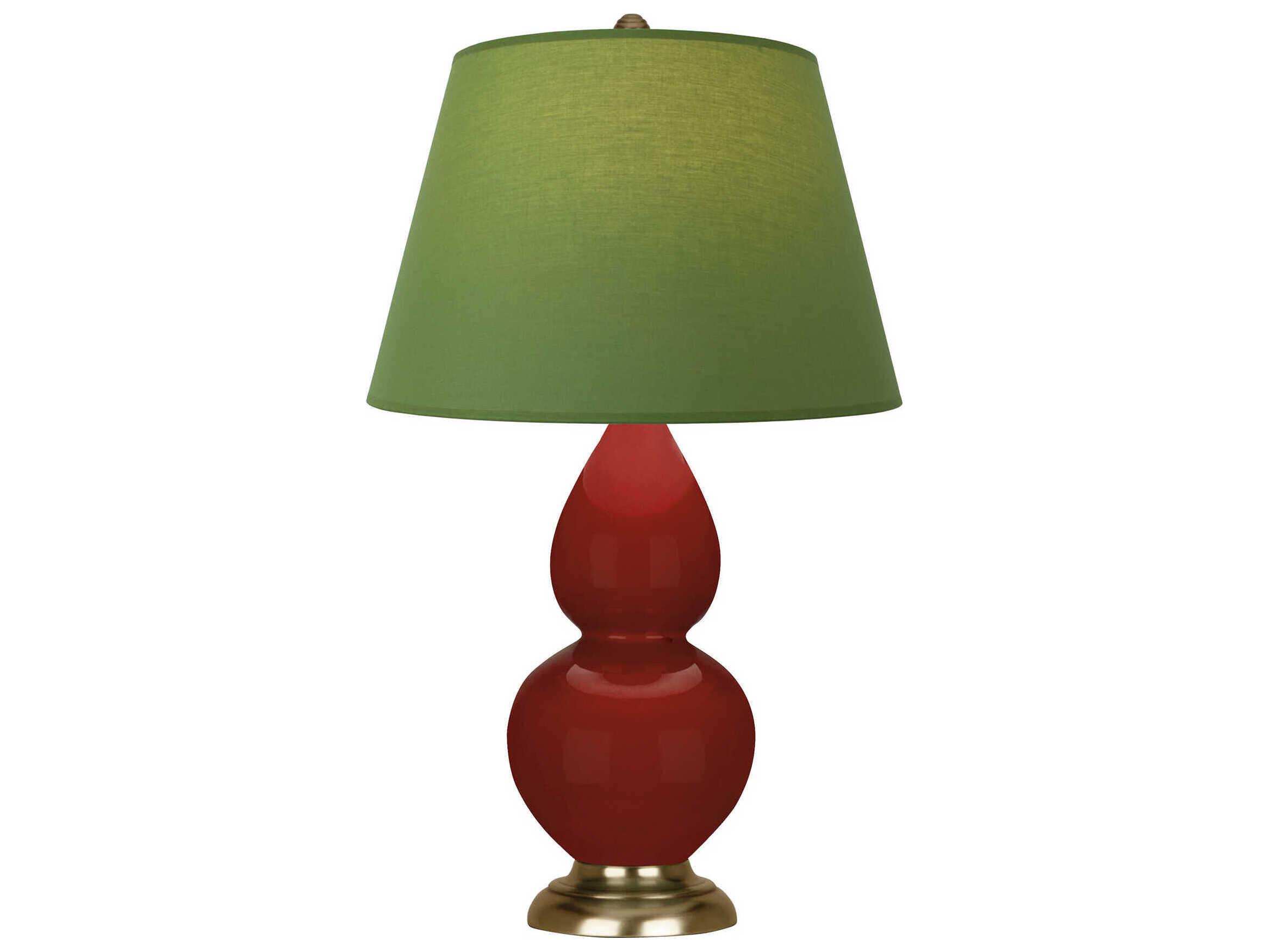Robert Abbey Small Double Gourd Oxblood Glazed Red Table Lamp