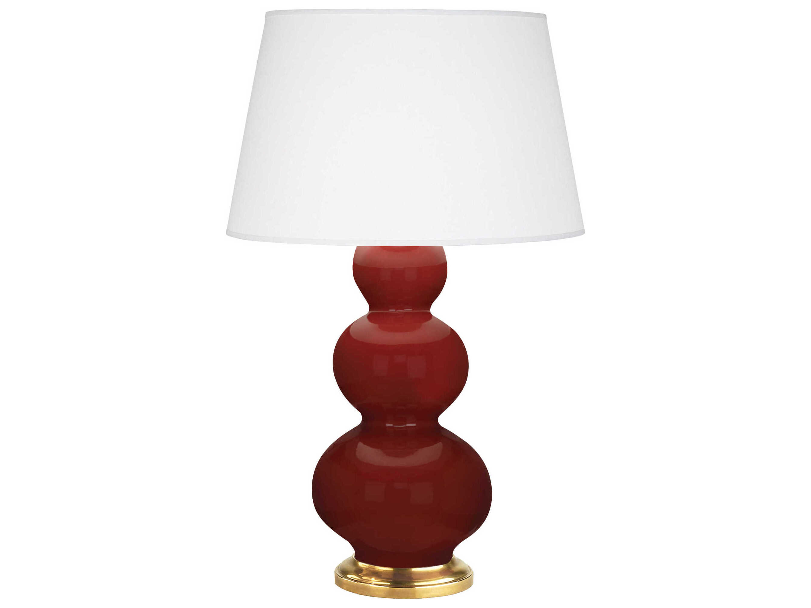 Robert Abbey Triple Gourd Oxblood Glazed Red Buffet Lamp