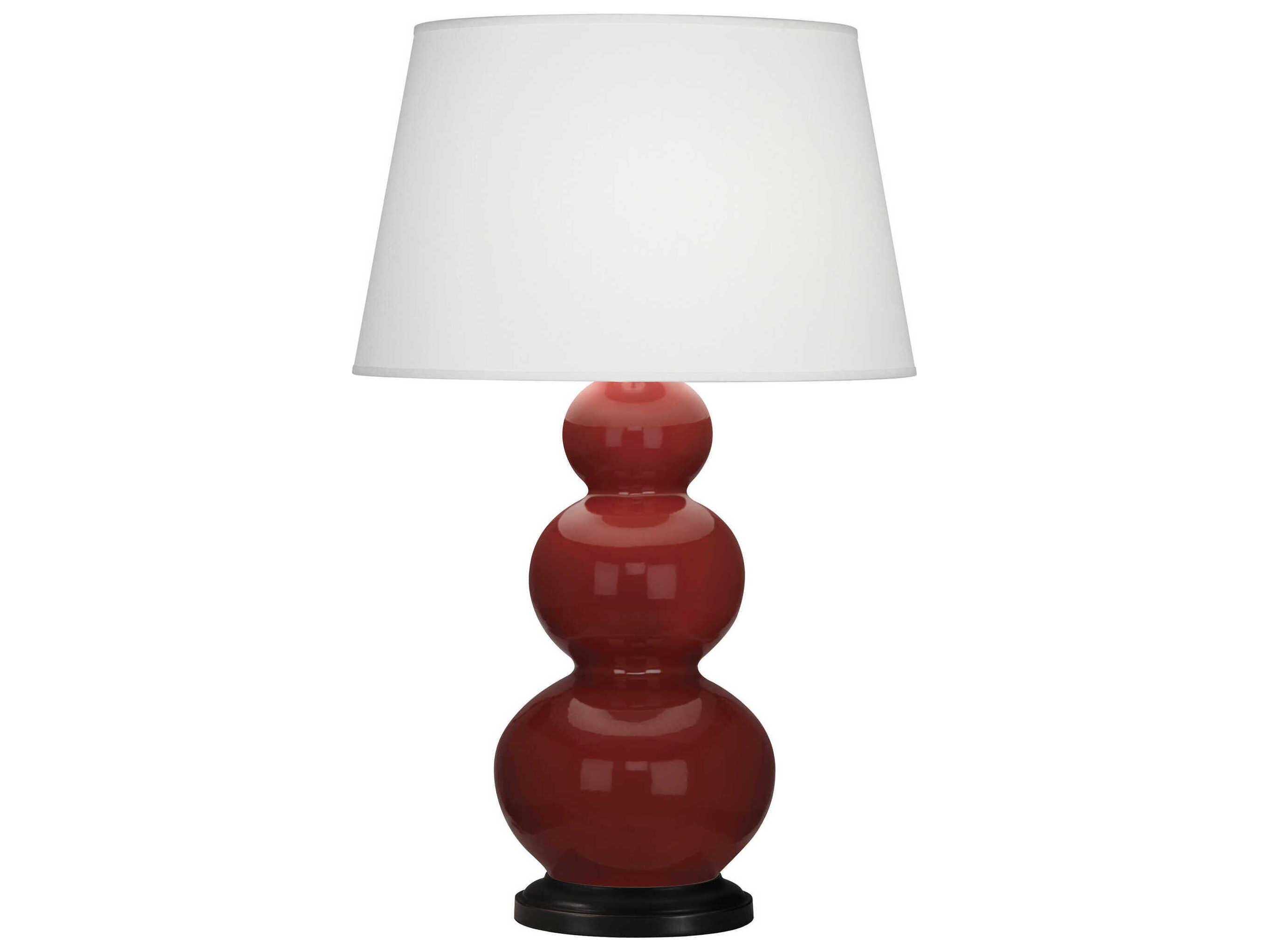 Robert Abbey Triple Gourd Oxblood Glazed Red Buffet Lamp