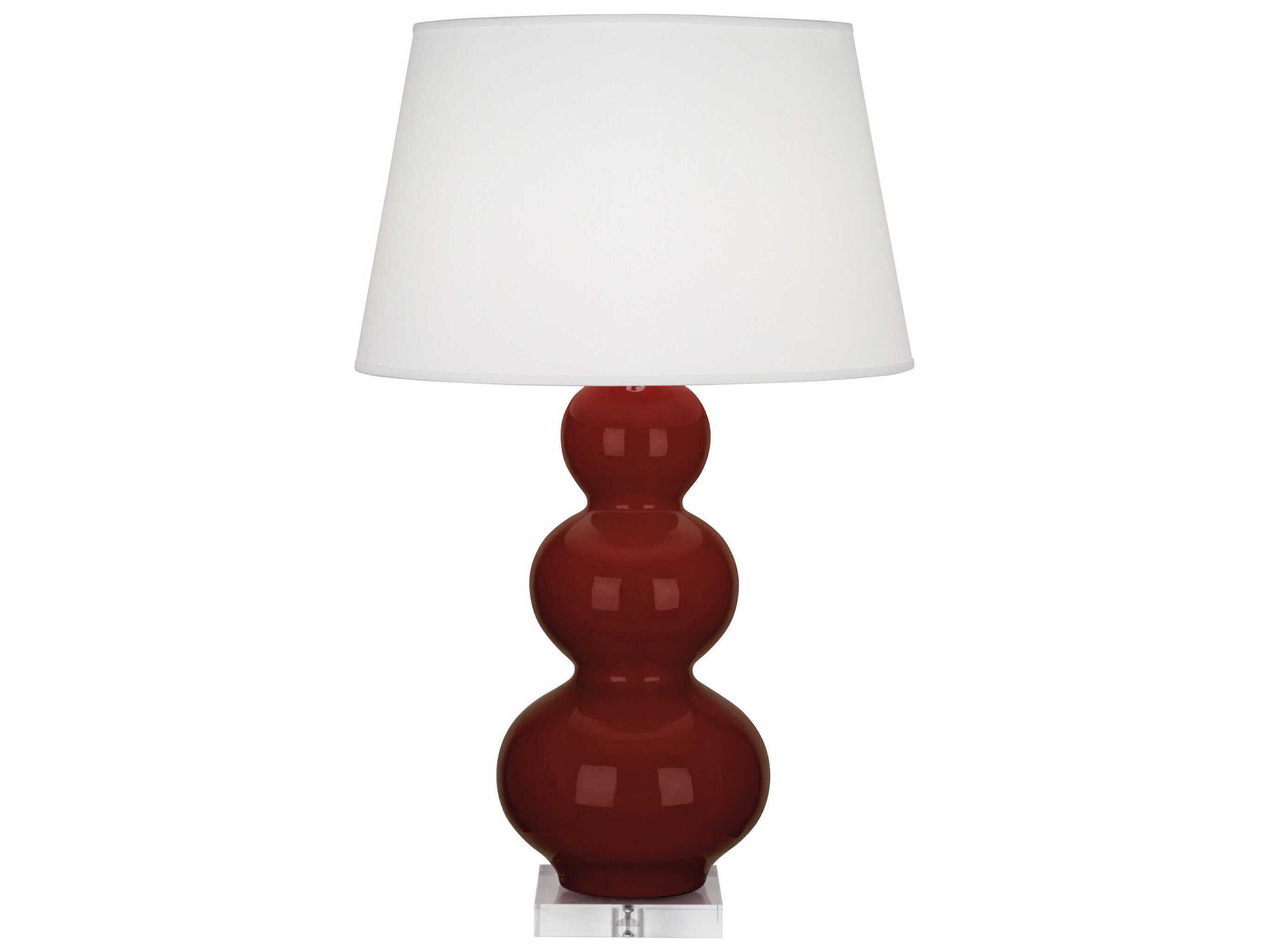 Robert Abbey Triple Gourd Oxblood Glazed Red Buffet Lamp