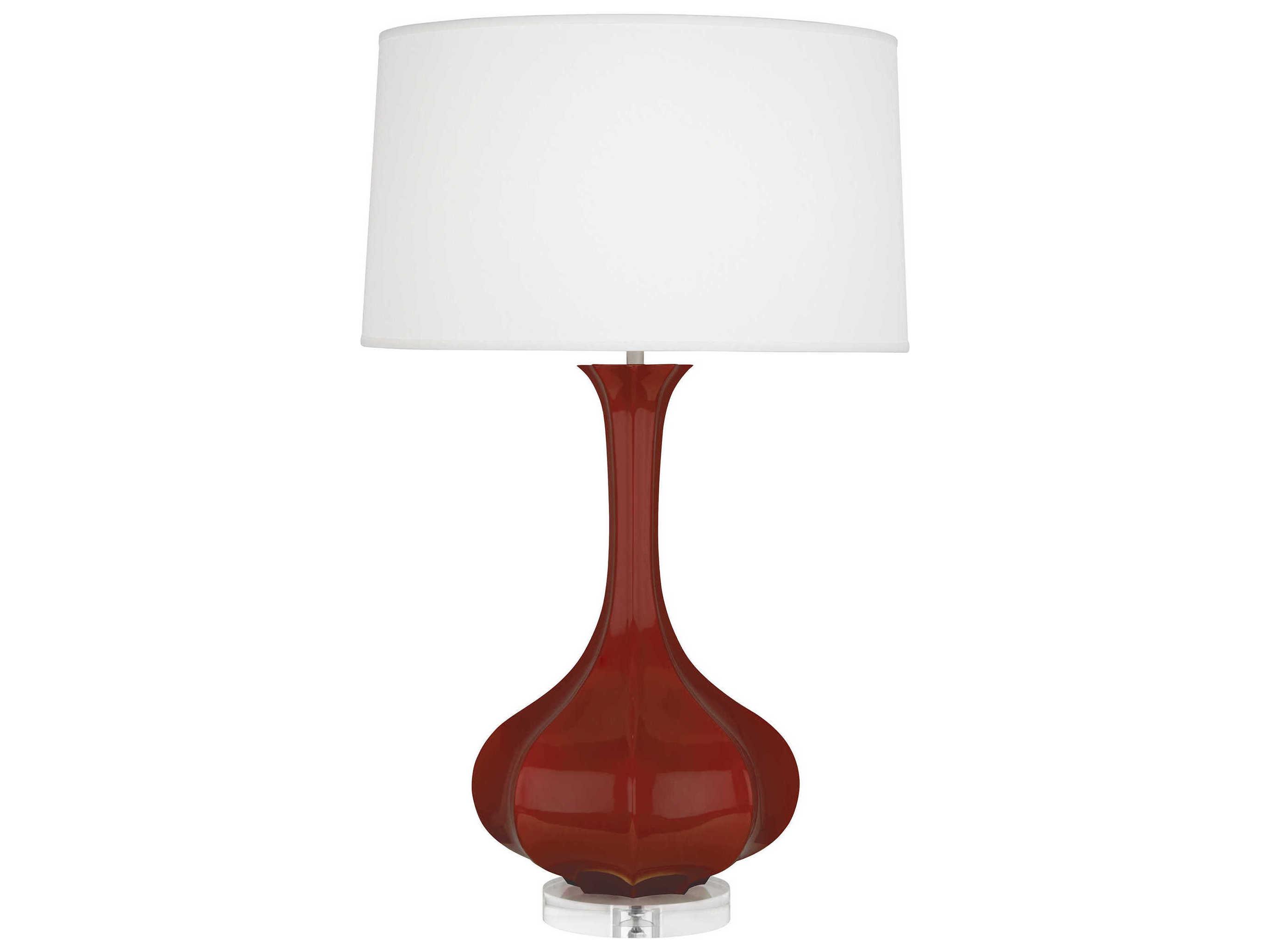 Robert Abbey Pike Oxblood Glazed Lucite Red Buffet Lamp