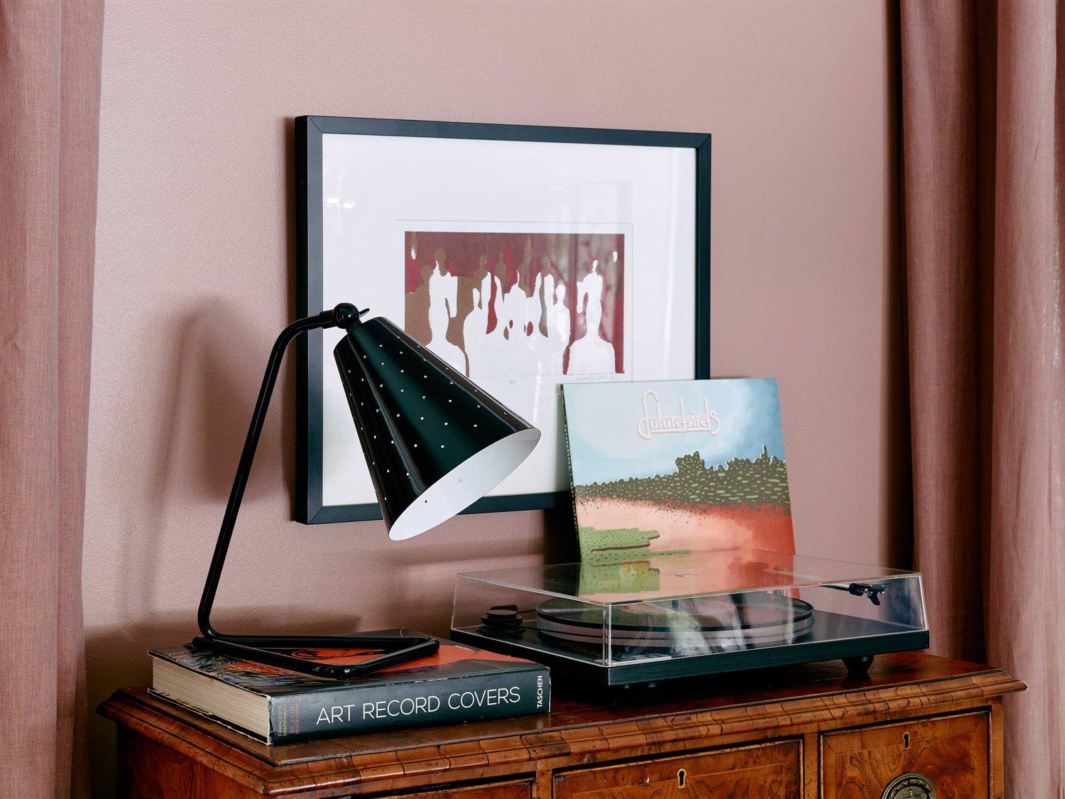 Robert Abbey Pierce Piano Black Gloss Table Lamp