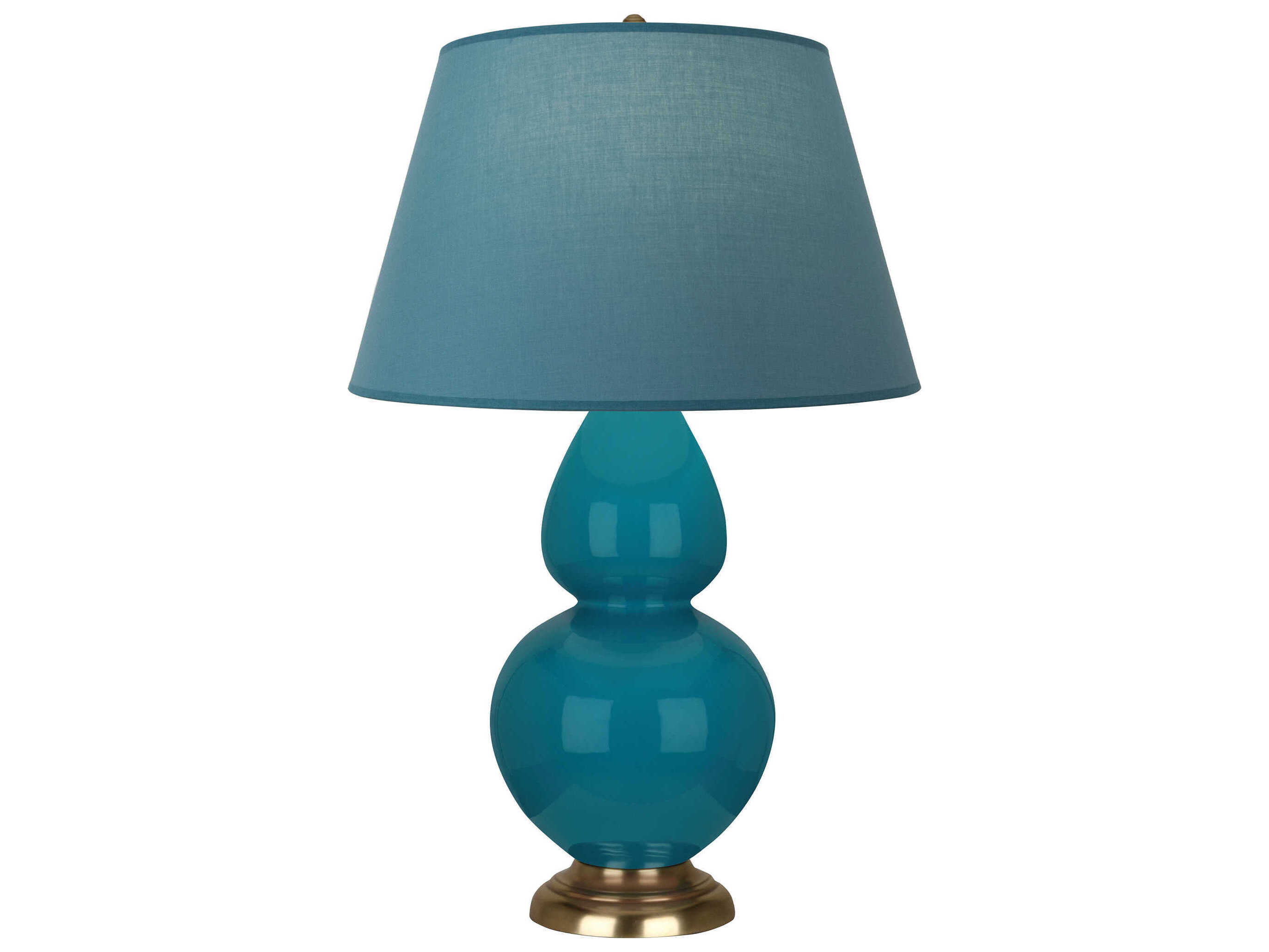 Robert Abbey Double Gourd Peacock Glazed Blue Buffet Lamp