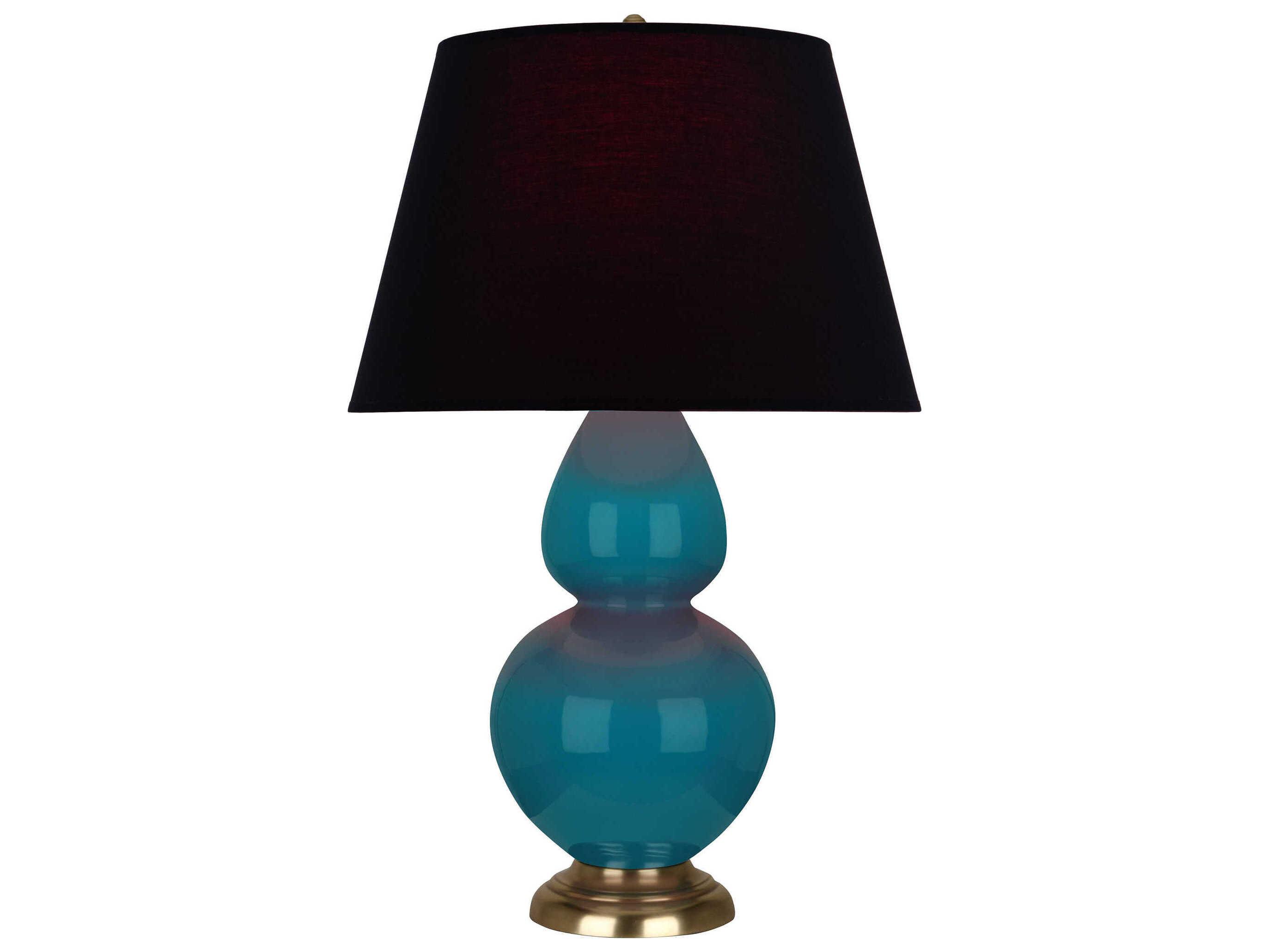 Robert Abbey Double Gourd Peacock Glazed Blue Buffet Lamp