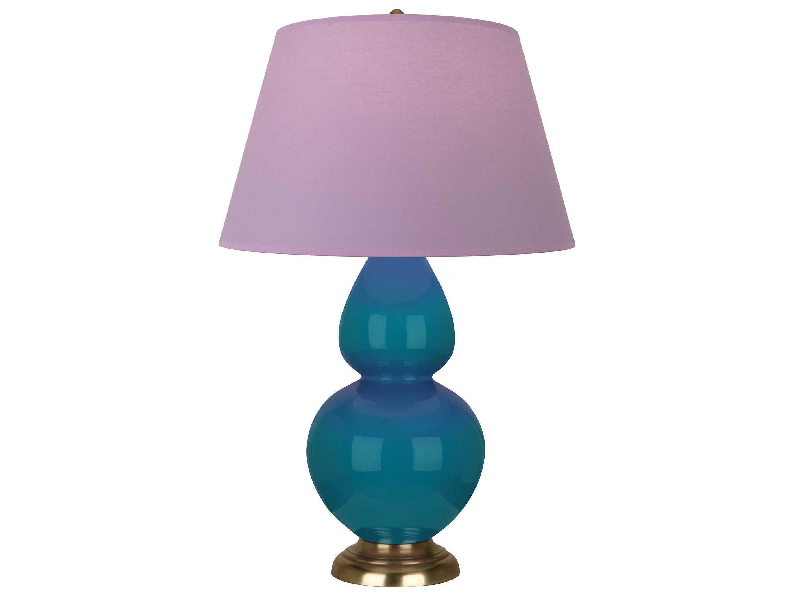 Robert Abbey Double Gourd Peacock Glazed Blue Buffet Lamp