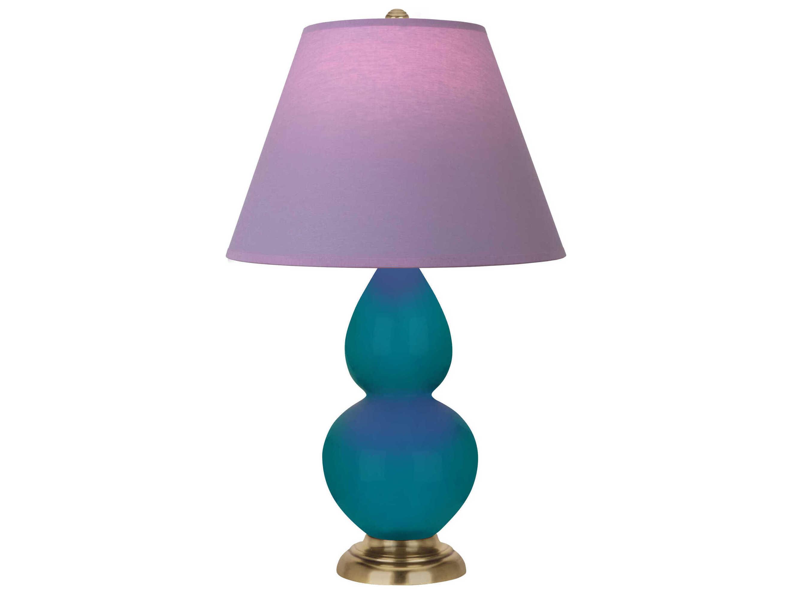 Robert Abbey Small Double Gourd Peacock Glazed Blue Table Lamp