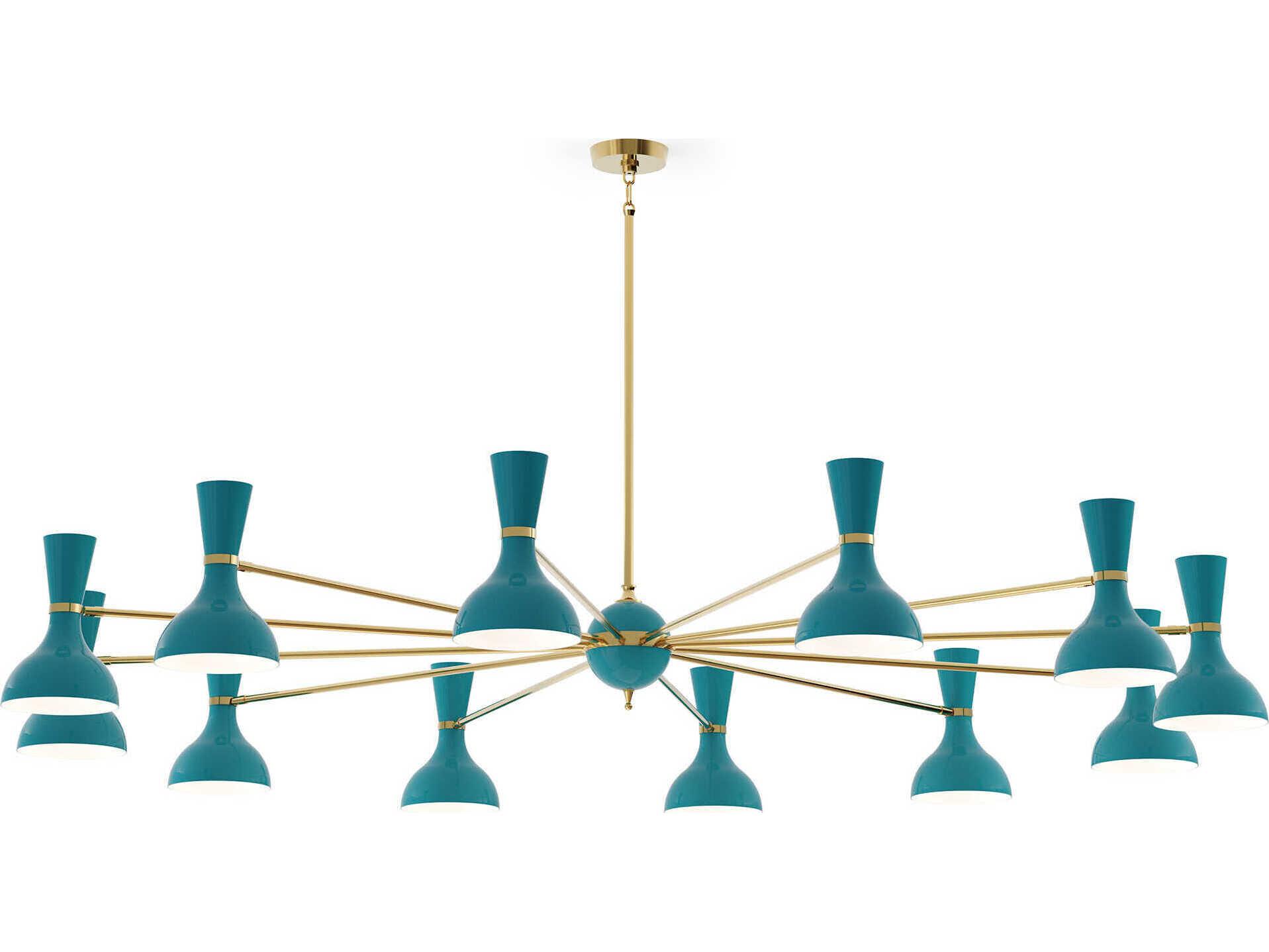 Robert Abbey Clare 12-Light Peacock Green Chandelier