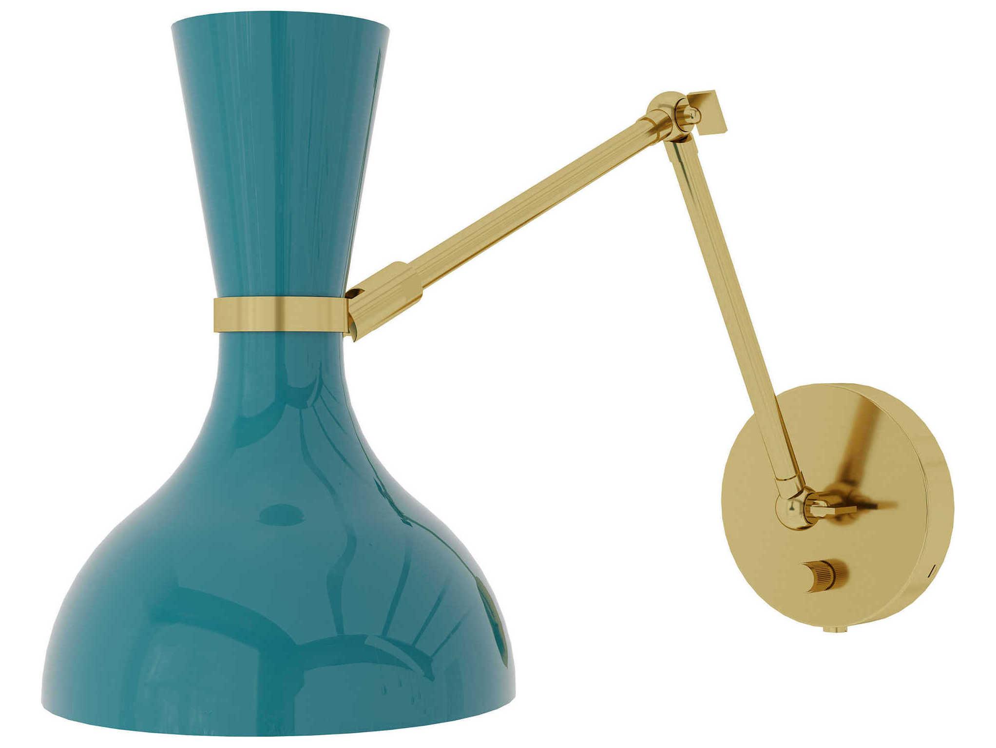 Robert Abbey Clare 1-Light Peacock Blue Swing Wall Sconce