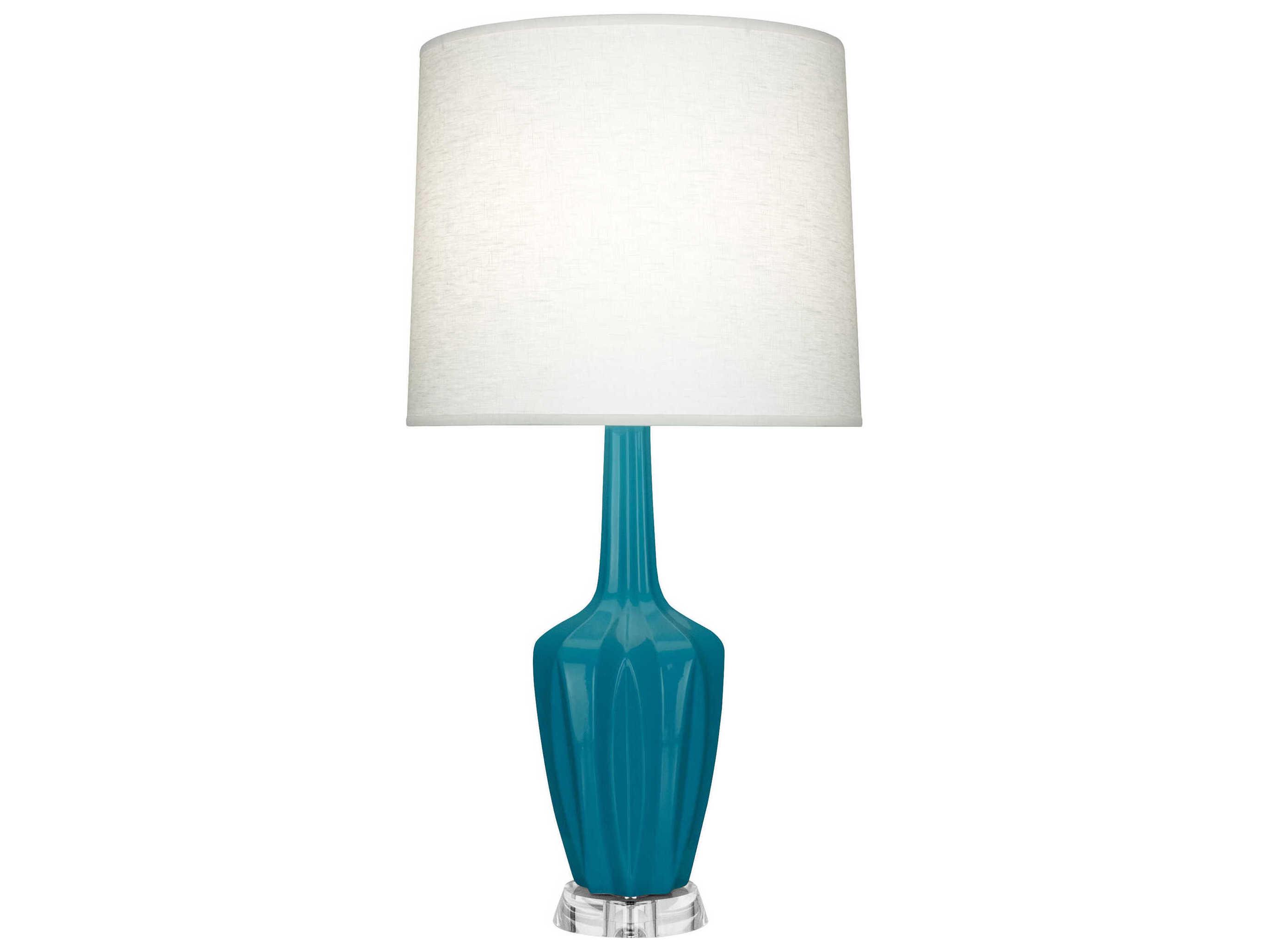 Robert Abbey Emma Peacock Glazed Blue Buffet Lamp