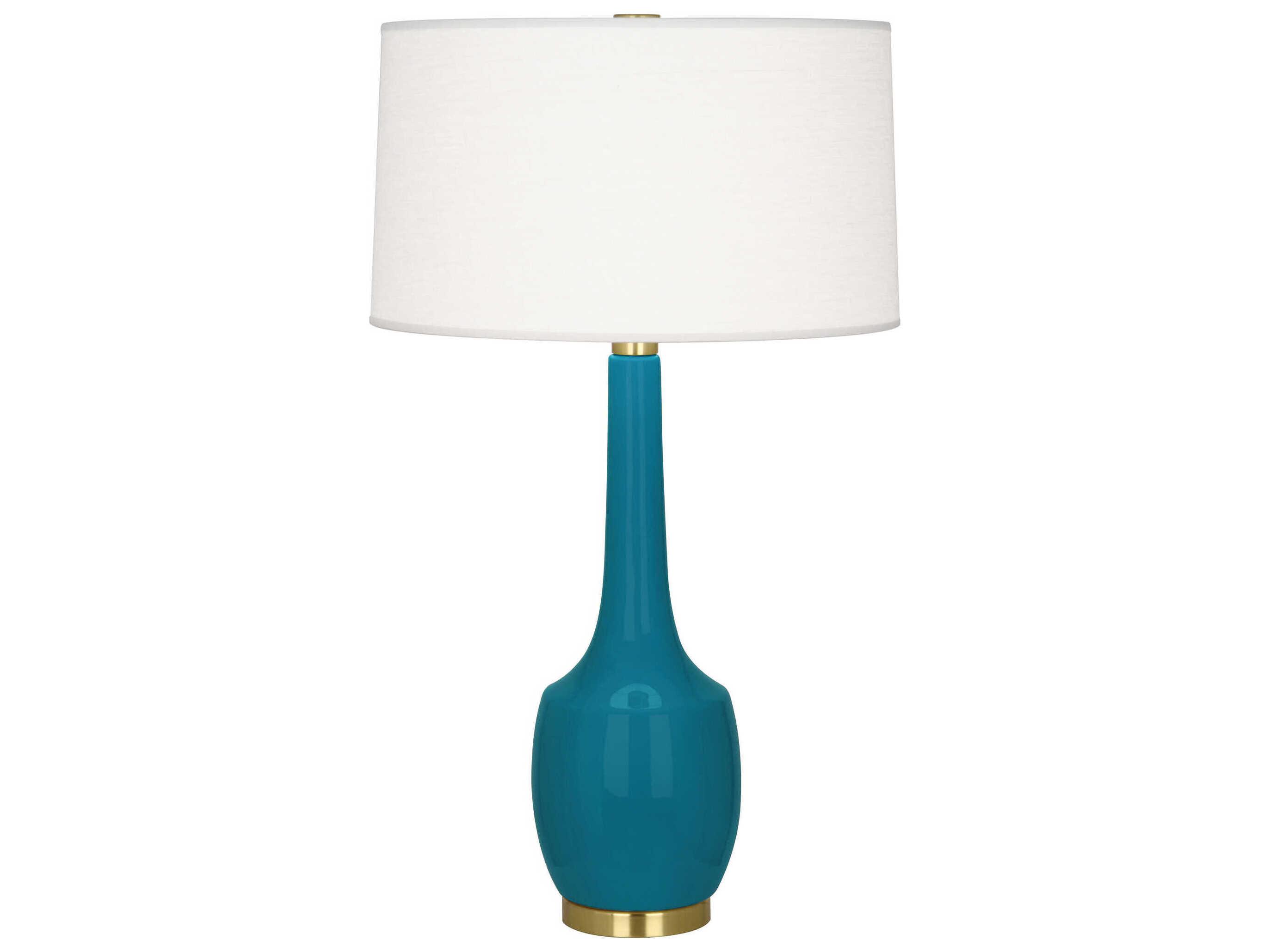 Robert Abbey Delilah Peacock Glazed Blue Buffet Lamp