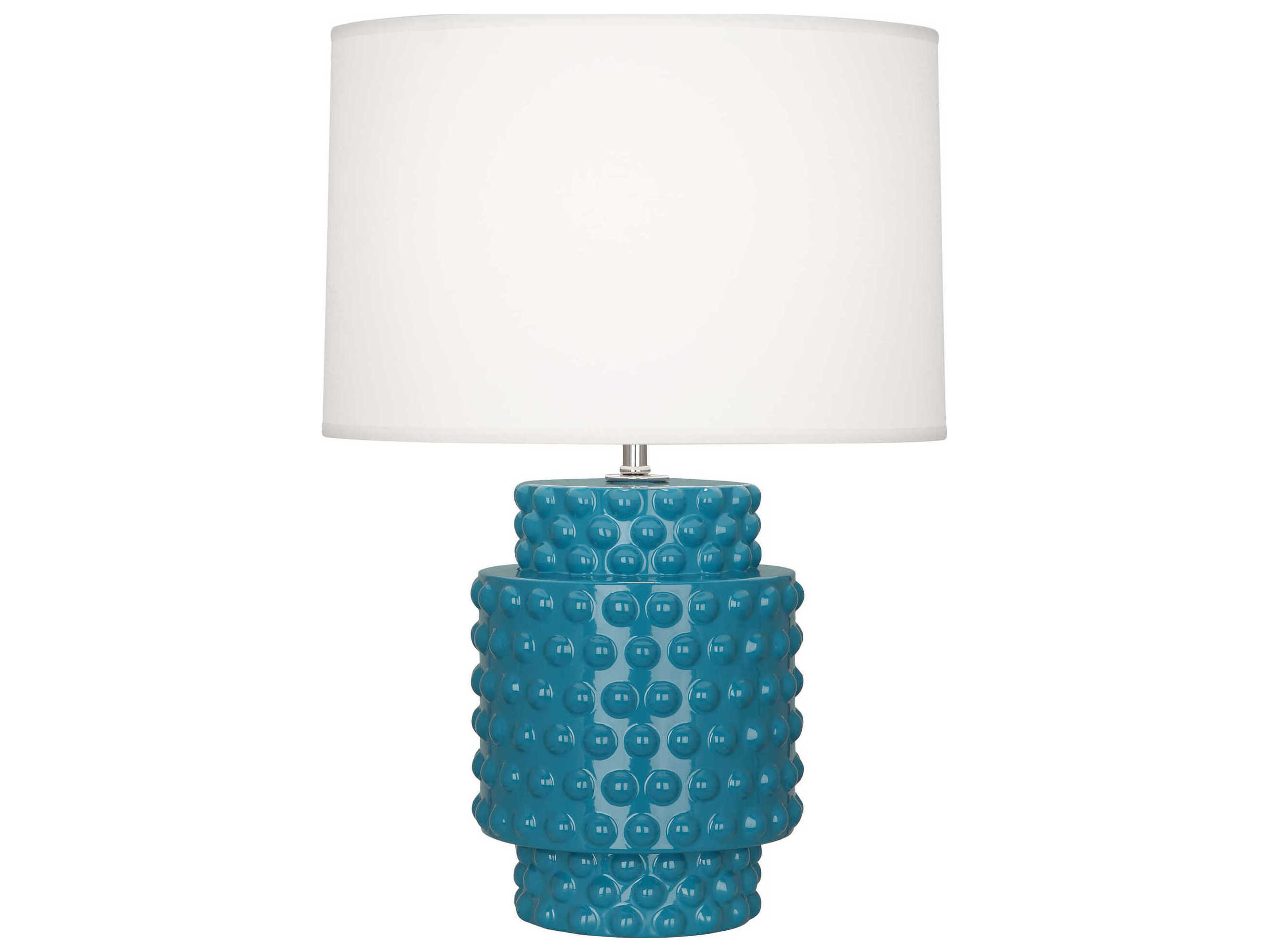 Robert Abbey Dolly Peacock Glazed Textured Blue Table Lamp