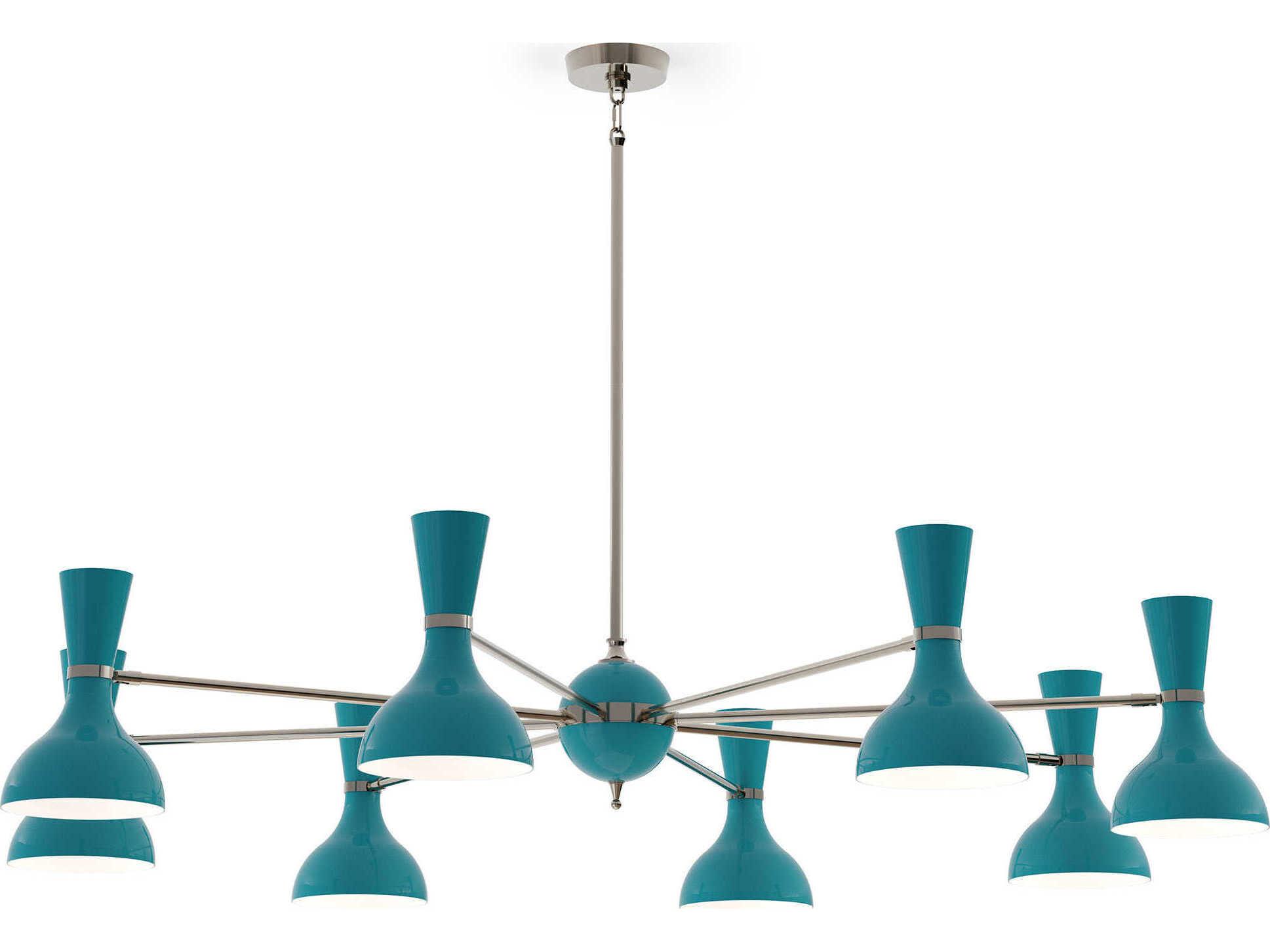 Robert Abbey Clare 8-Light Peacock Green Chandelier