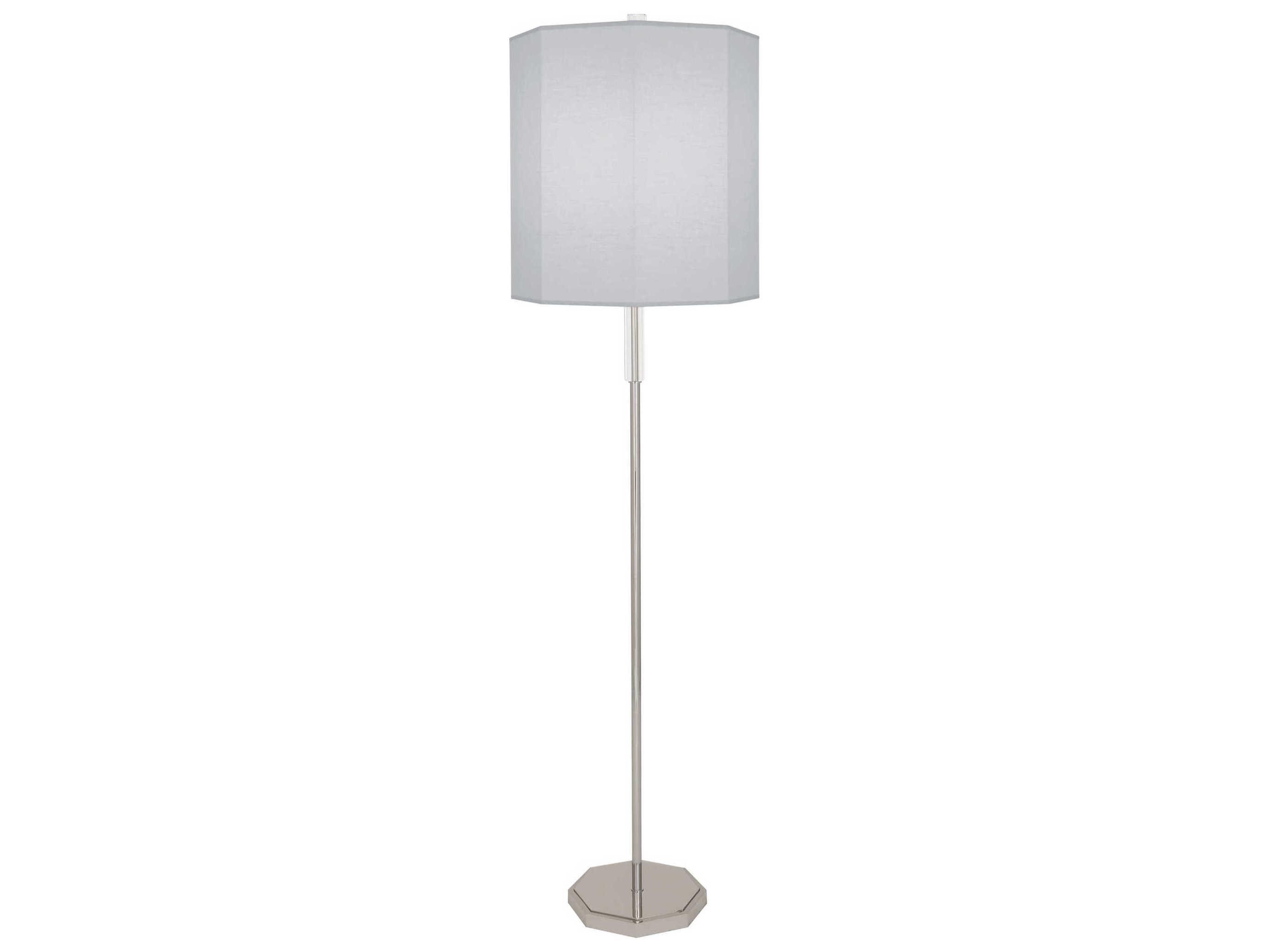 Robert Abbey Kate Polished Nickel Clear Crystal Floor Lamp