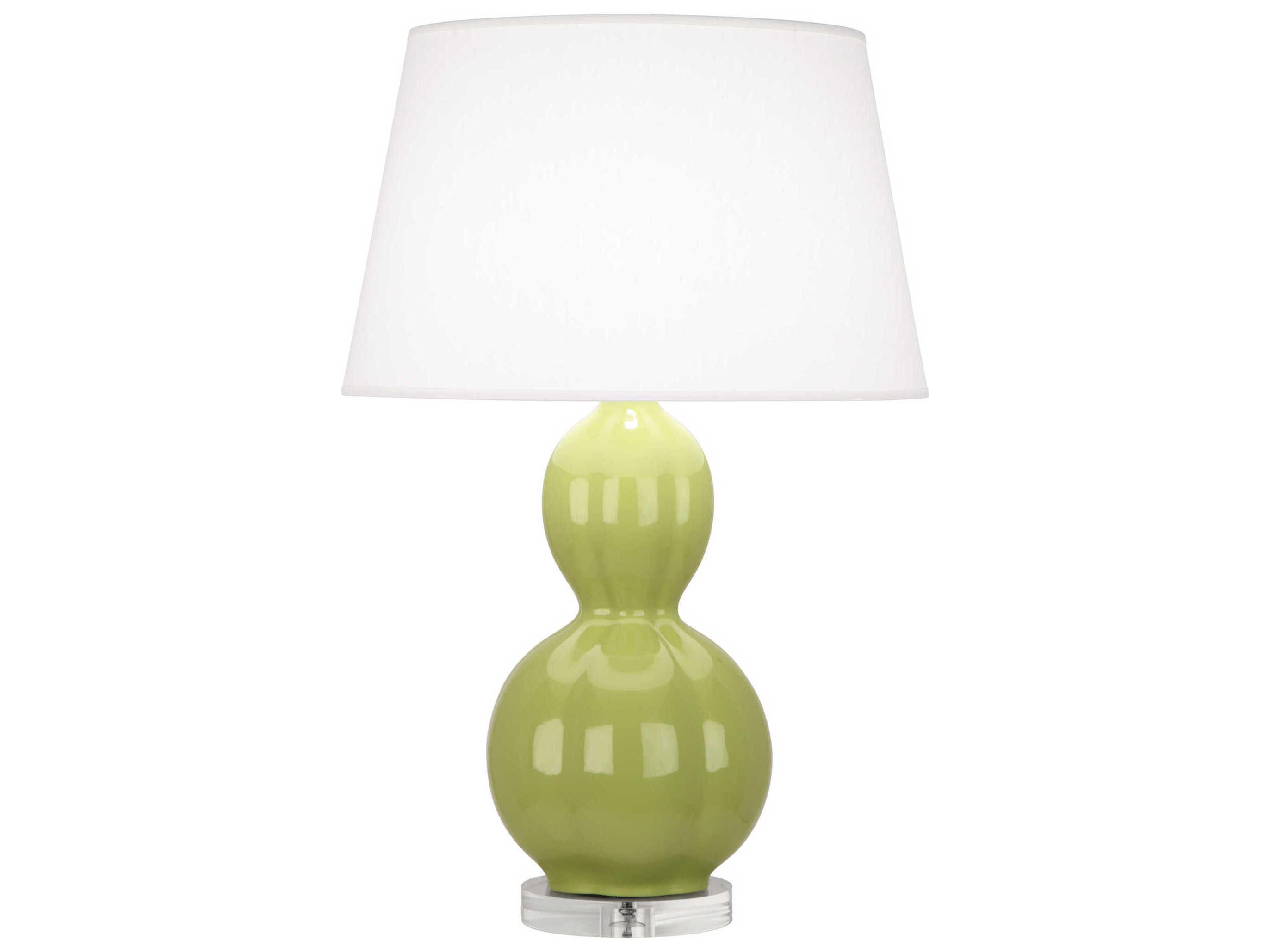 Robert Abbey Williamsburg Randolph Muted Chartreuse Glazed Lucite Green Buffet Lamp