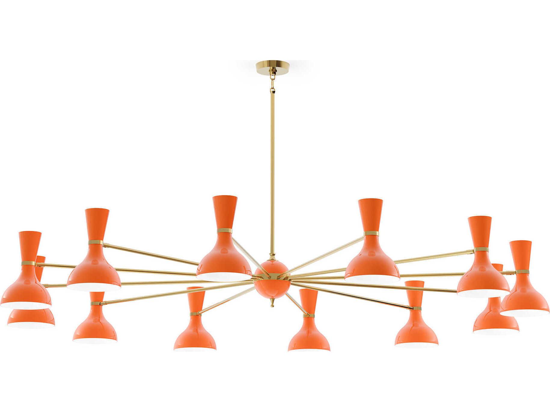 Robert Abbey Clare 12-Light Pumpkin Orange Chandelier