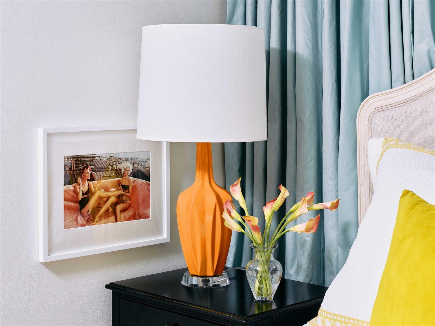 Robert Abbey Emma Pumpkin Glazed Orange Buffet Lamp