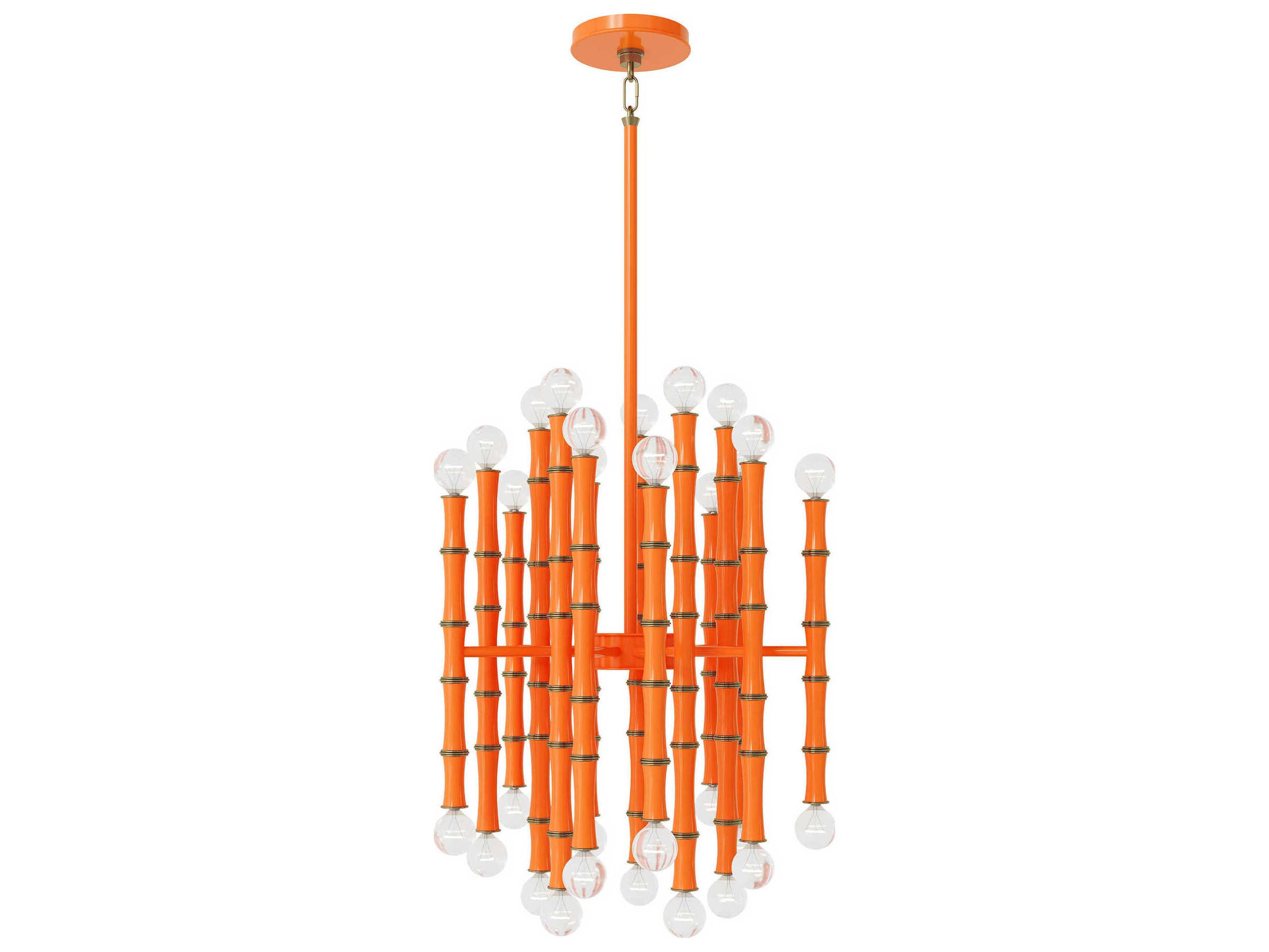 Robert Abbey Kane 30-Light Pumpkin Orange Pendant