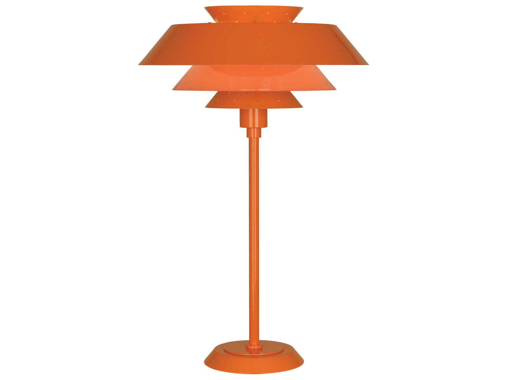 Robert Abbey Pierce Pumpkin Gloss Powder Coat Orange Buffet Lamp
