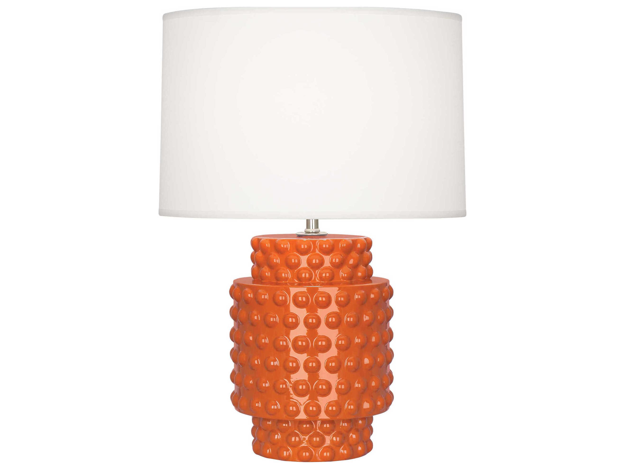 Robert Abbey Dolly Pumpkin Glazed Textured Orange Table Lamp