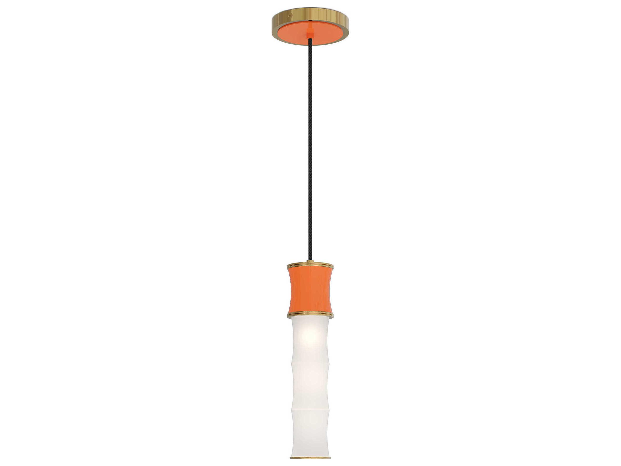 Robert Abbey Kane 1-Light Pumpkin Orange Cylinder Mini Pendant