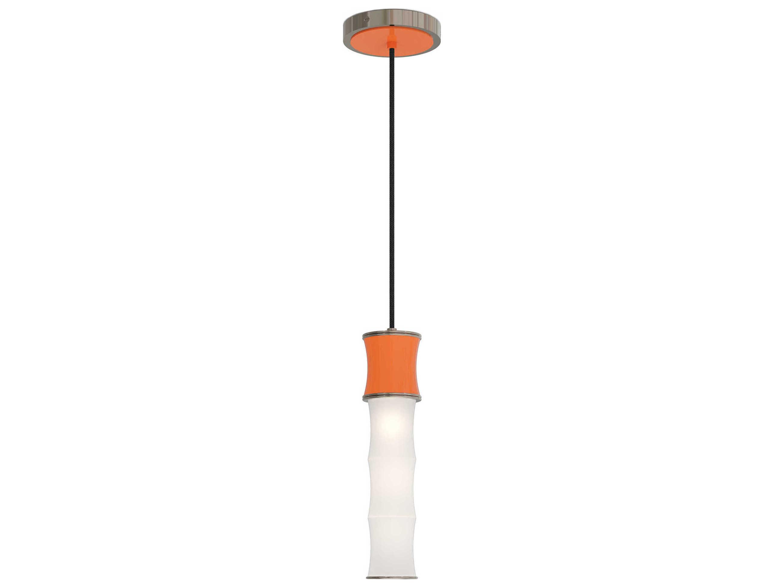 Robert Abbey Kane 1-Light Pumpkin Orange Cylinder Mini Pendant