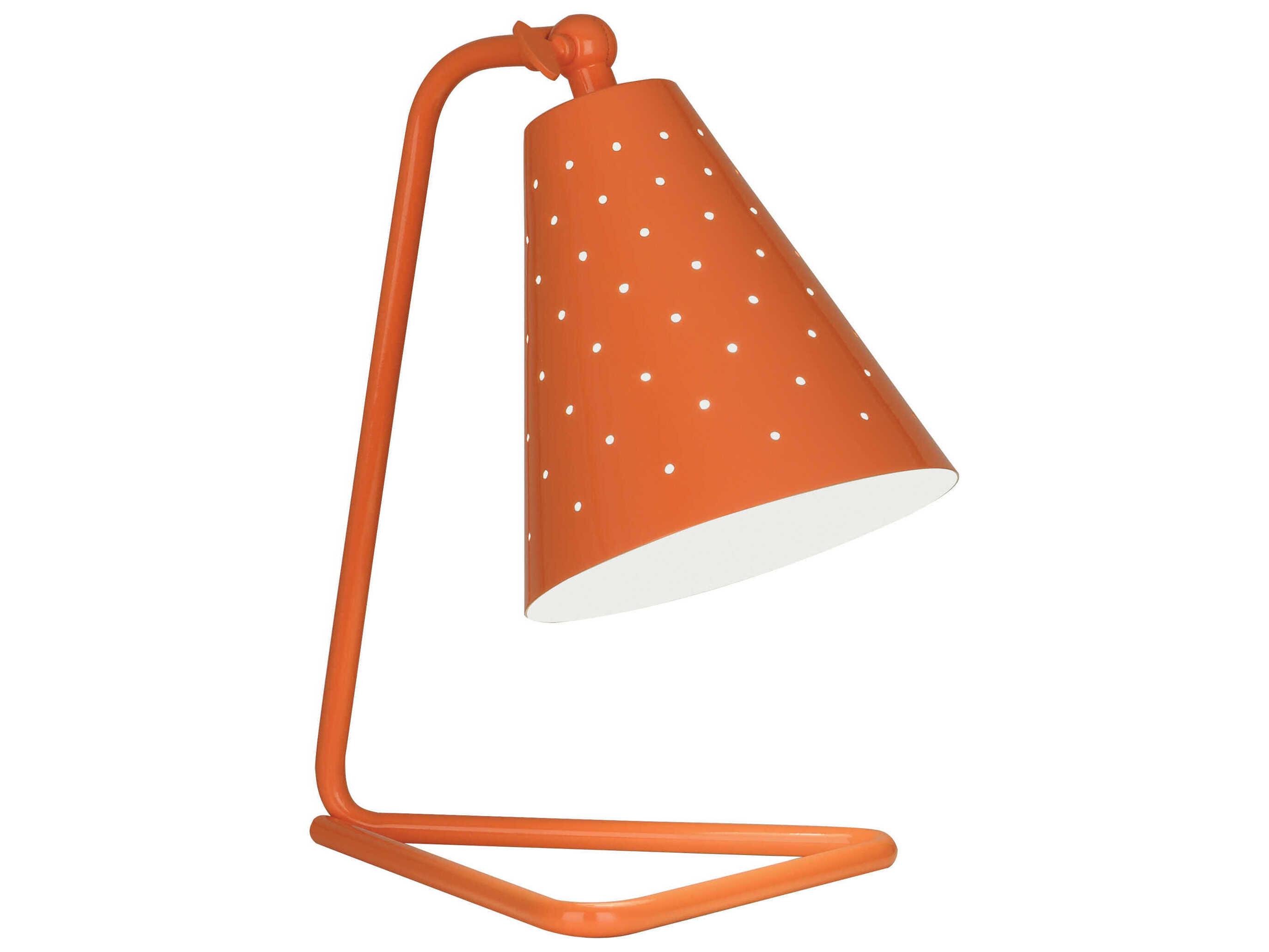 Robert Abbey Pierce Tangerine Gloss Powder Coat Orange Desk Lamp