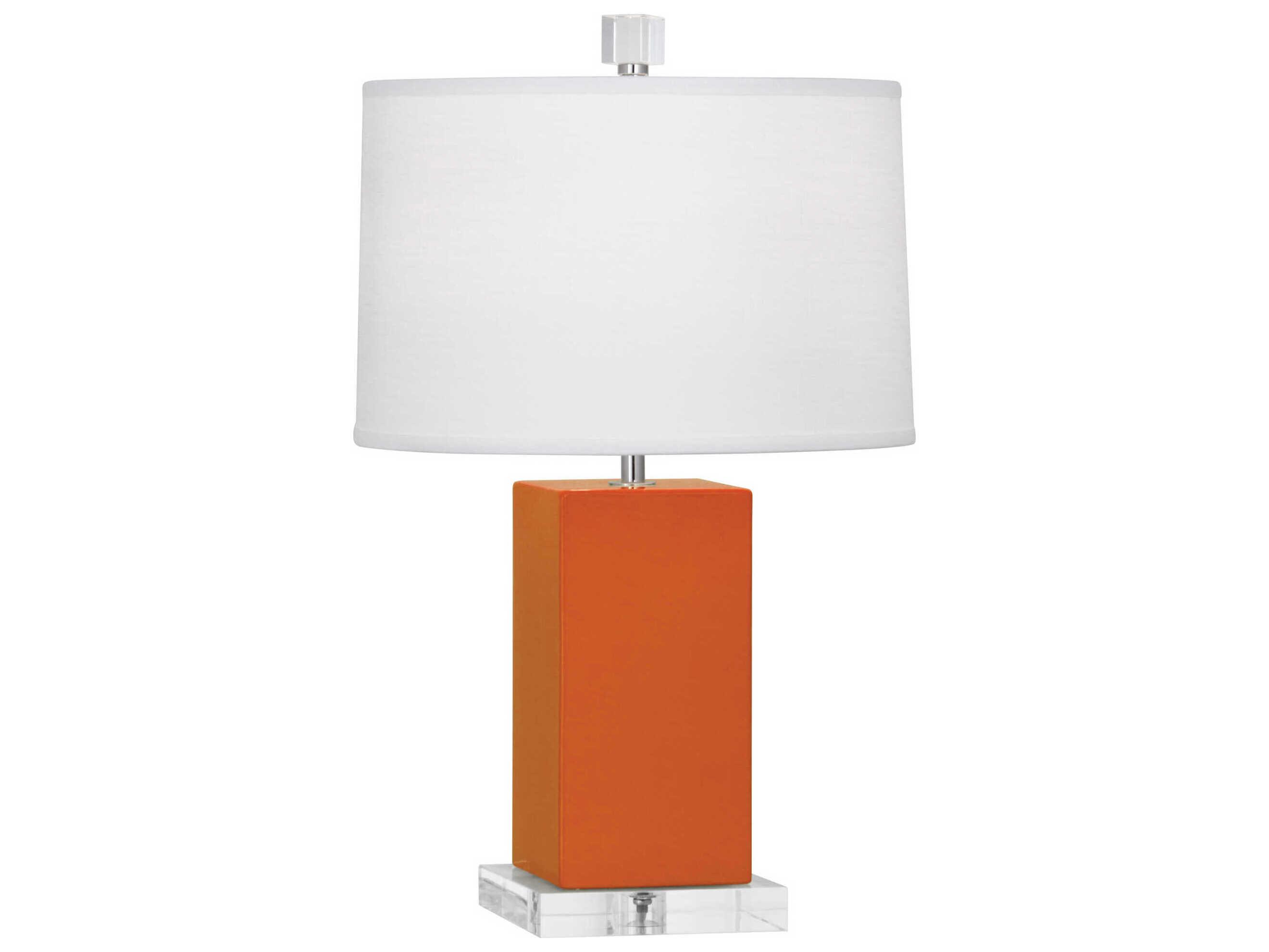 Robert Abbey Harvey Pumpkin Glazed Orange Table Lamp