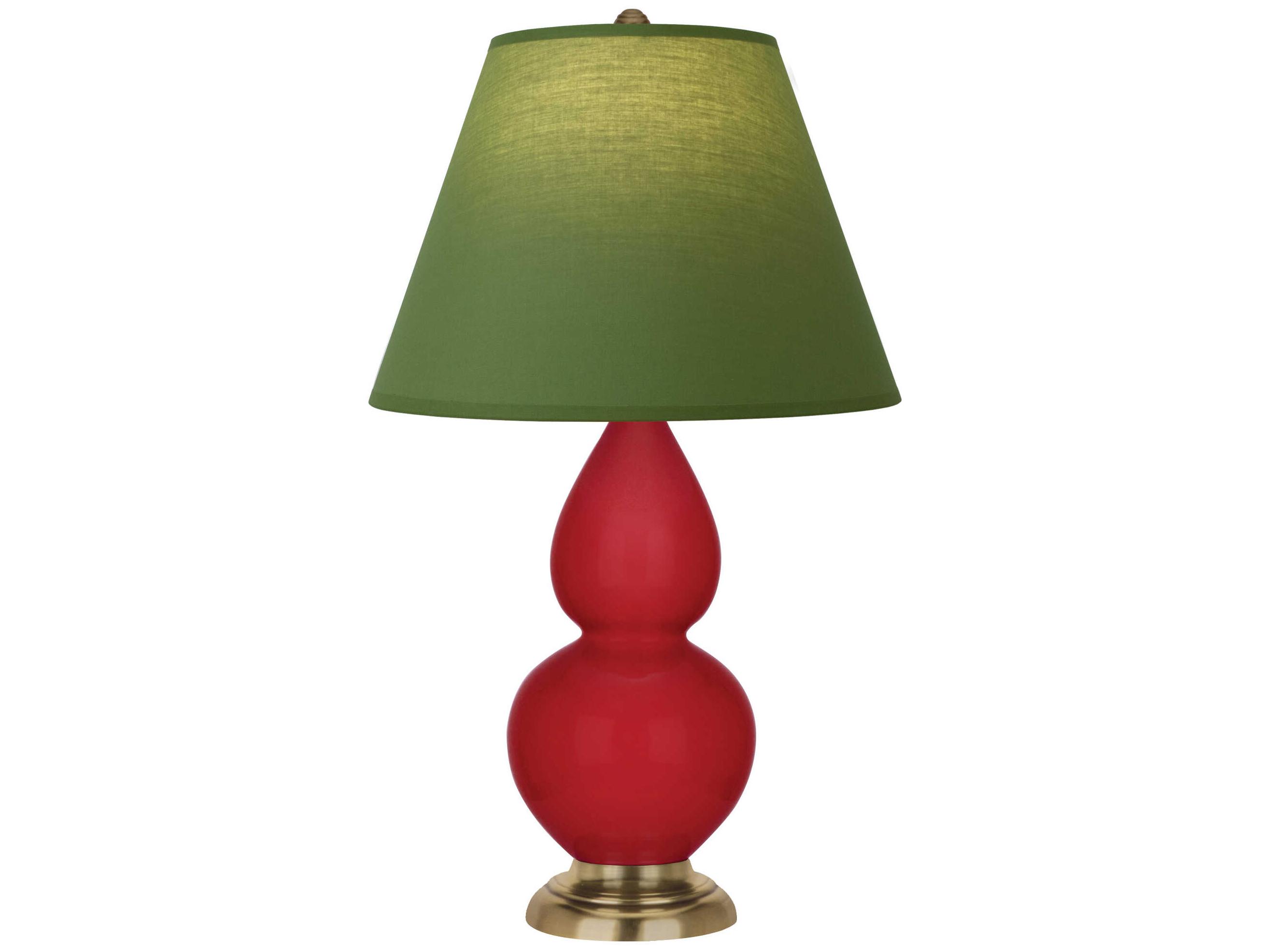 Robert Abbey Small Double Gourd Ruby Red Glazed Table Lamp