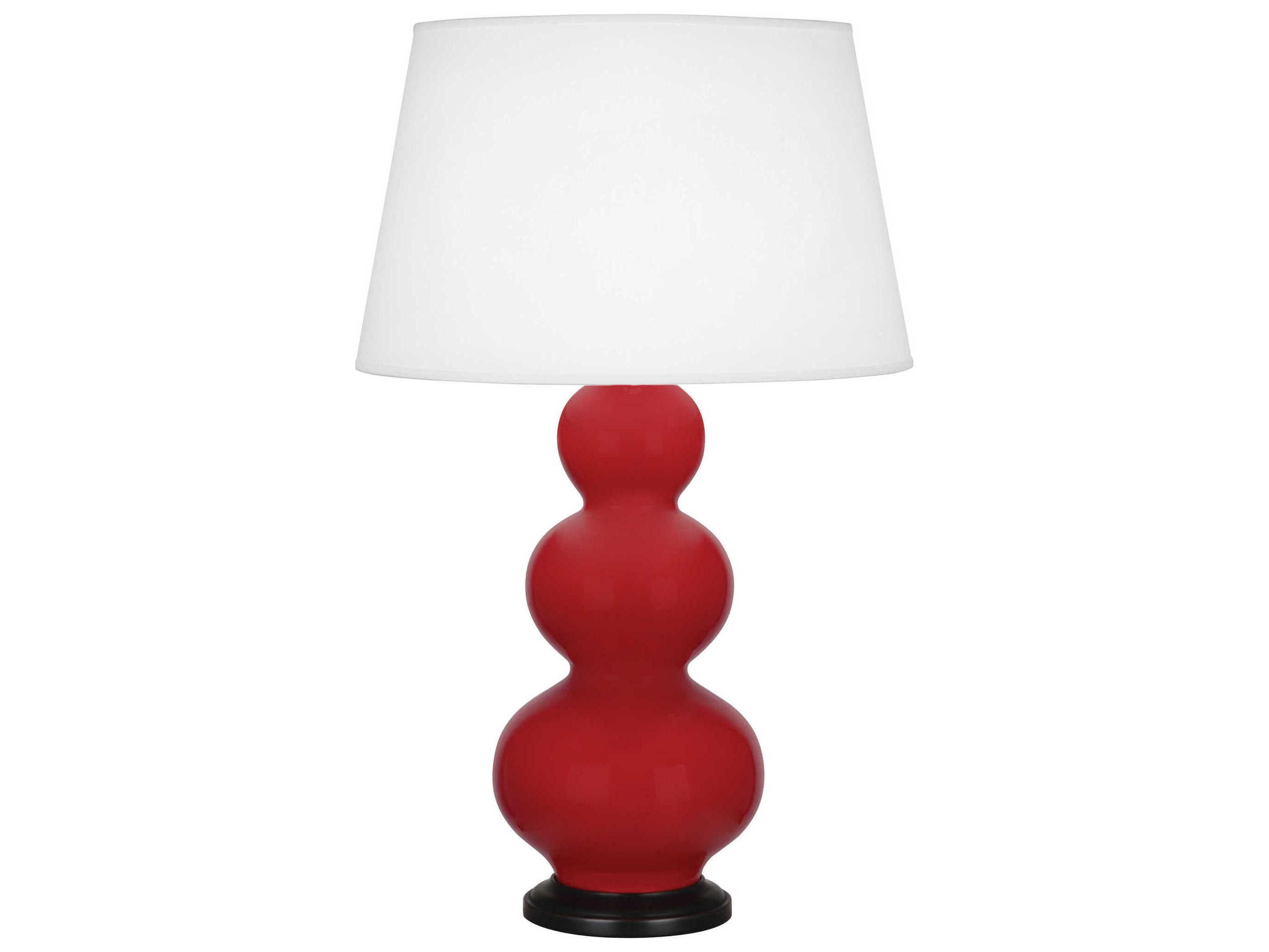 Robert Abbey Triple Gourd Ruby Red Glazed Buffet Lamp