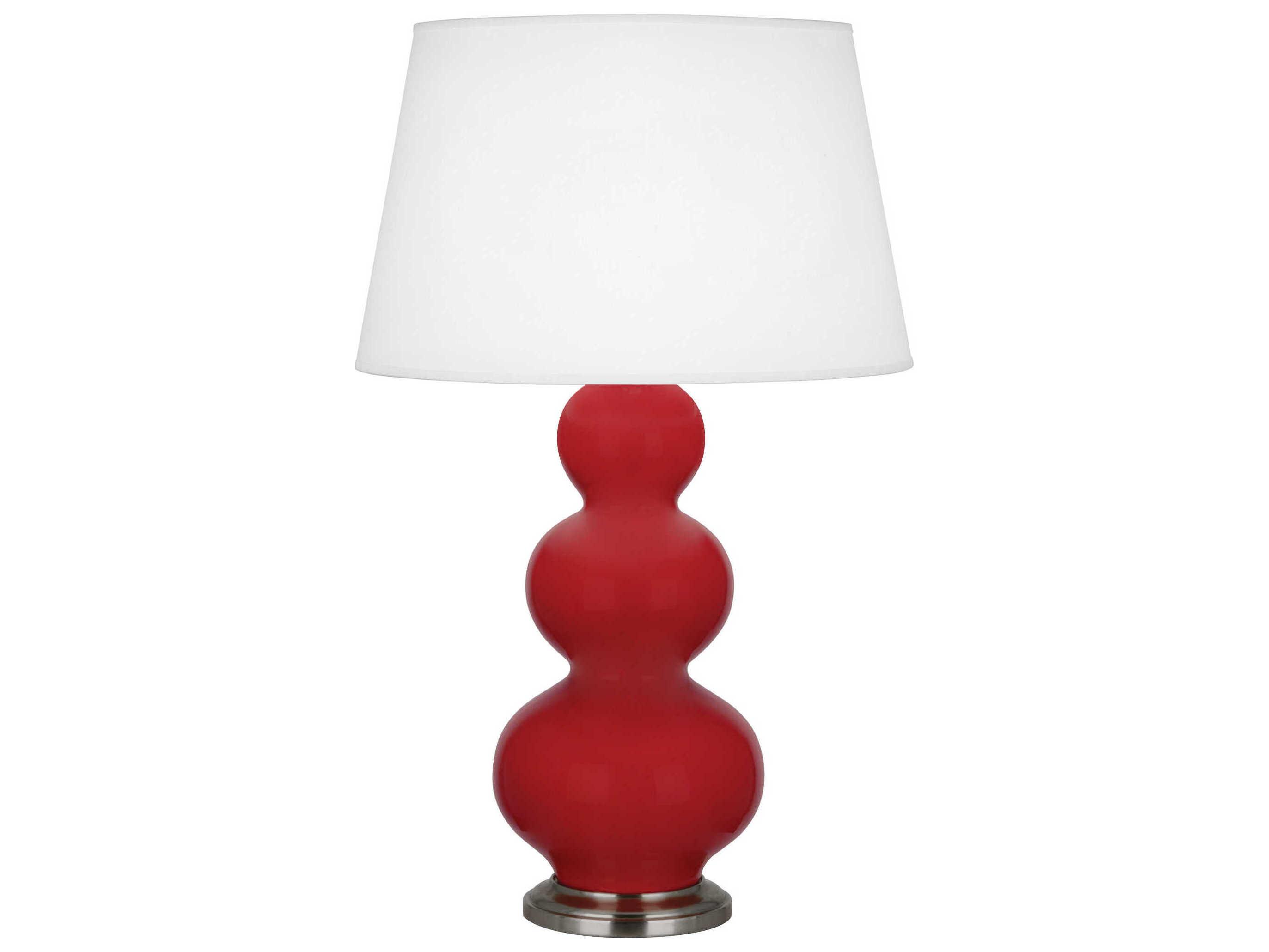 Robert Abbey Triple Gourd Ruby Red Glazed Buffet Lamp