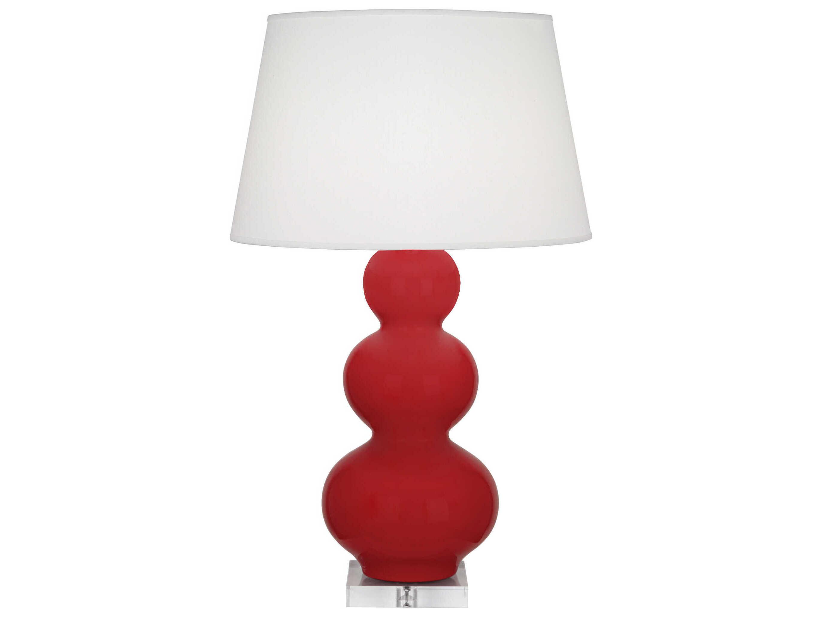 Robert Abbey Triple Gourd Ruby Red Glazed Buffet Lamp
